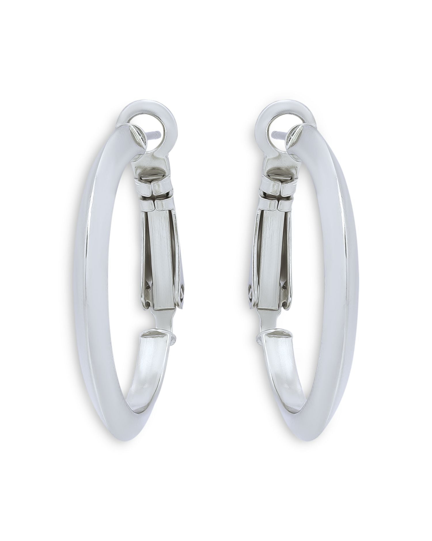 Knife Edge Hoop Earrings in Sterling Silver - Exclusive