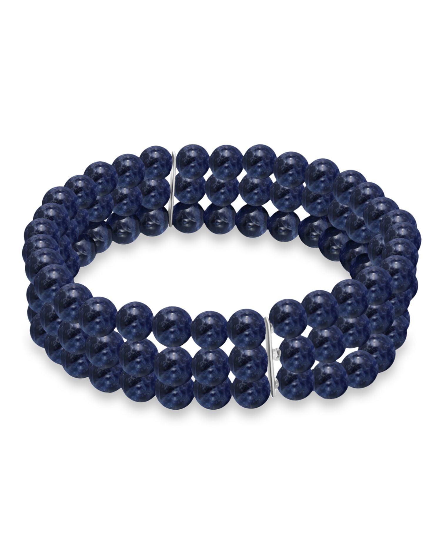 Gemstone Beaded Triple Row Stretch Bracelet - Exclusive