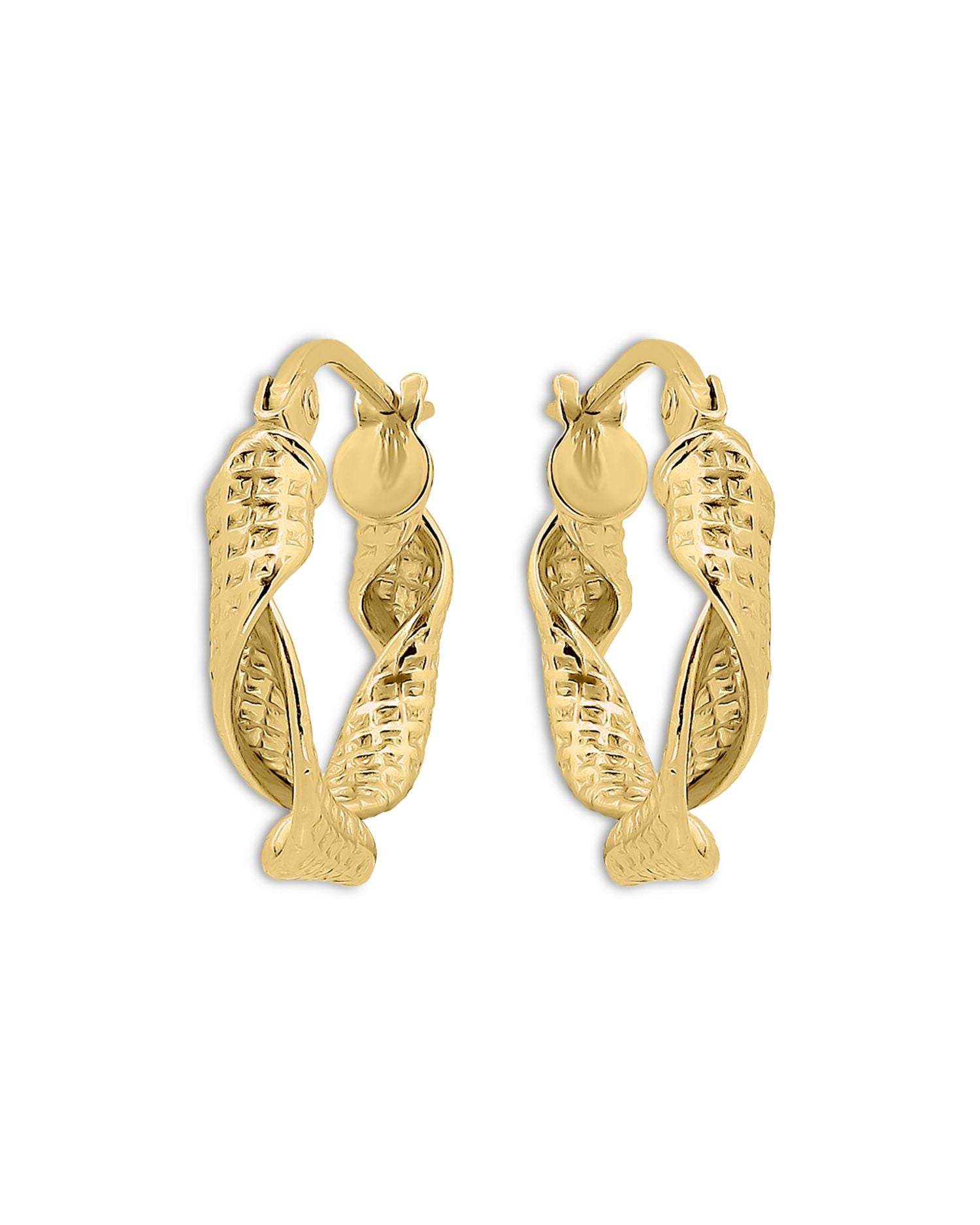 Twist Hoop Earrings in 18K Gold Plated Sterling Silver - Exclusive