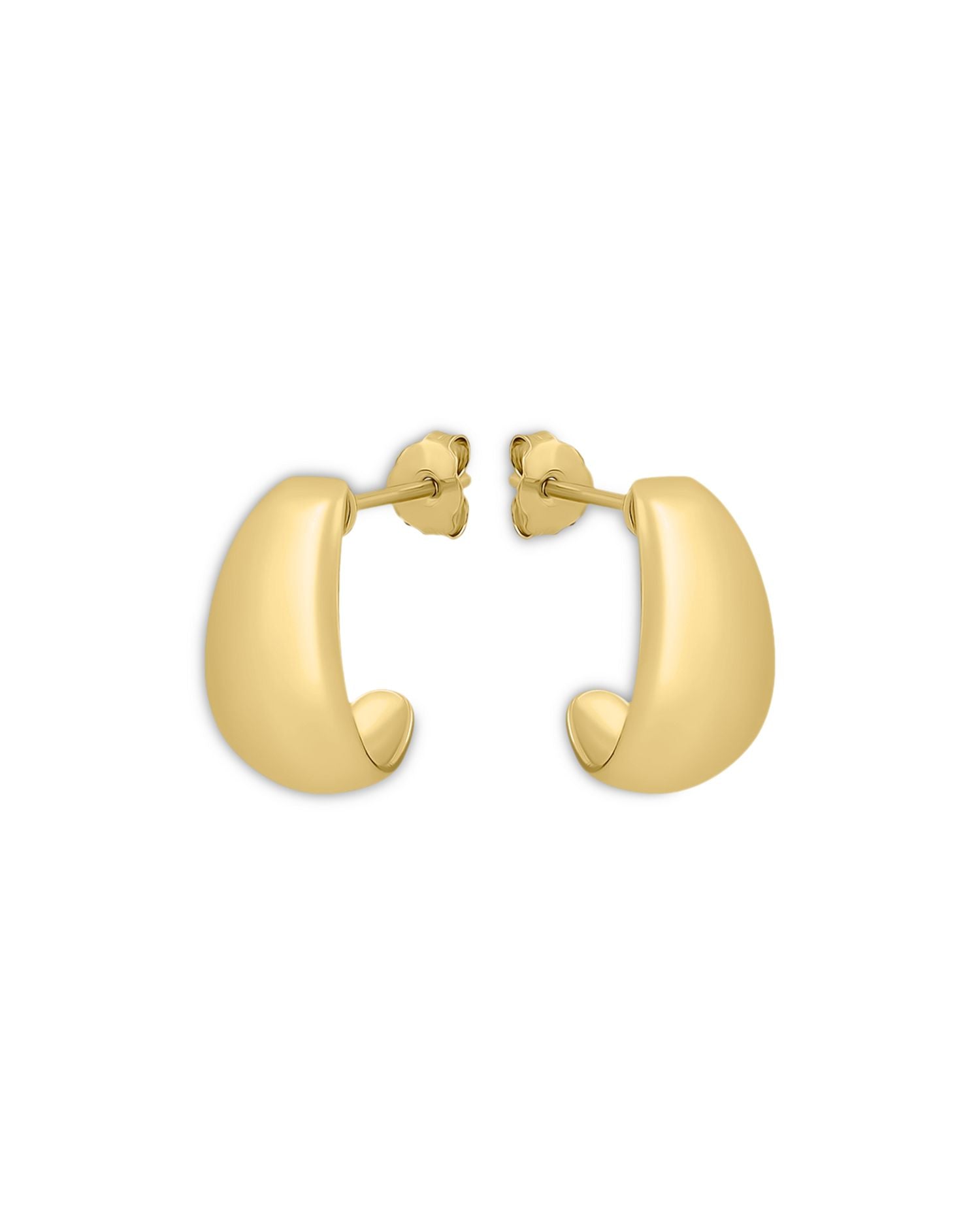 Graduated C Hoop Earrings in 18K Gold Plated Sterling Silver - Exclusive