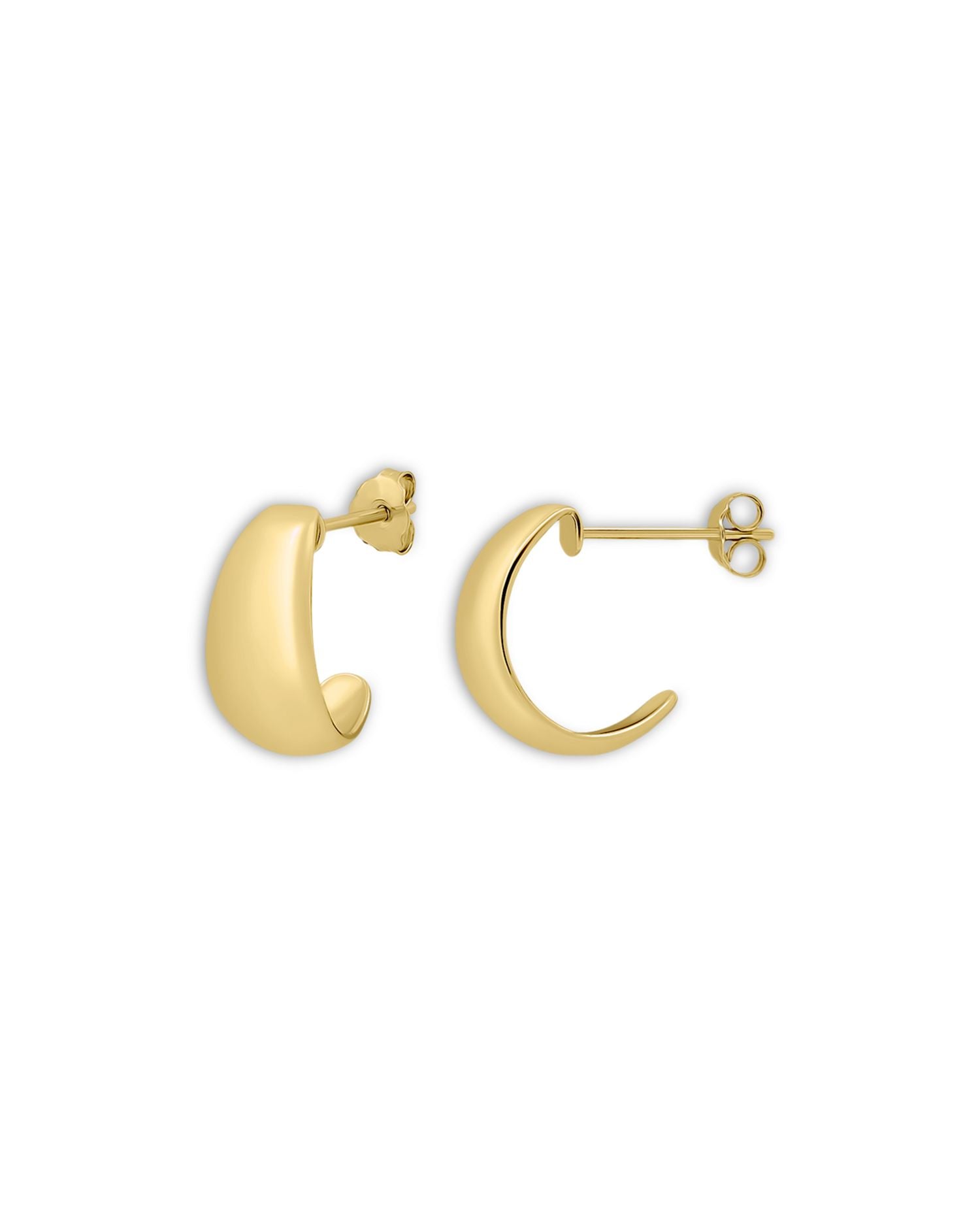 Graduated C Hoop Earrings in 18K Gold Plated Sterling Silver - Exclusive