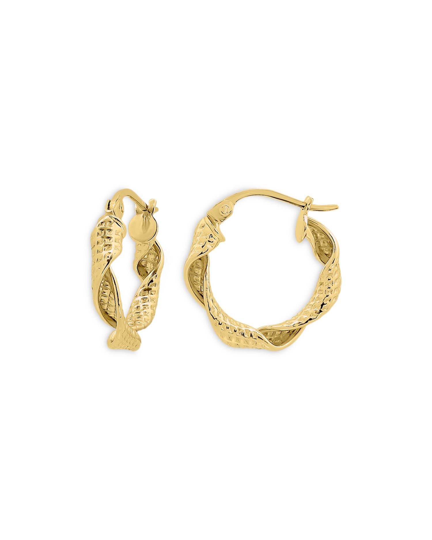 Twist Hoop Earrings in 18K Gold Plated Sterling Silver - Exclusive