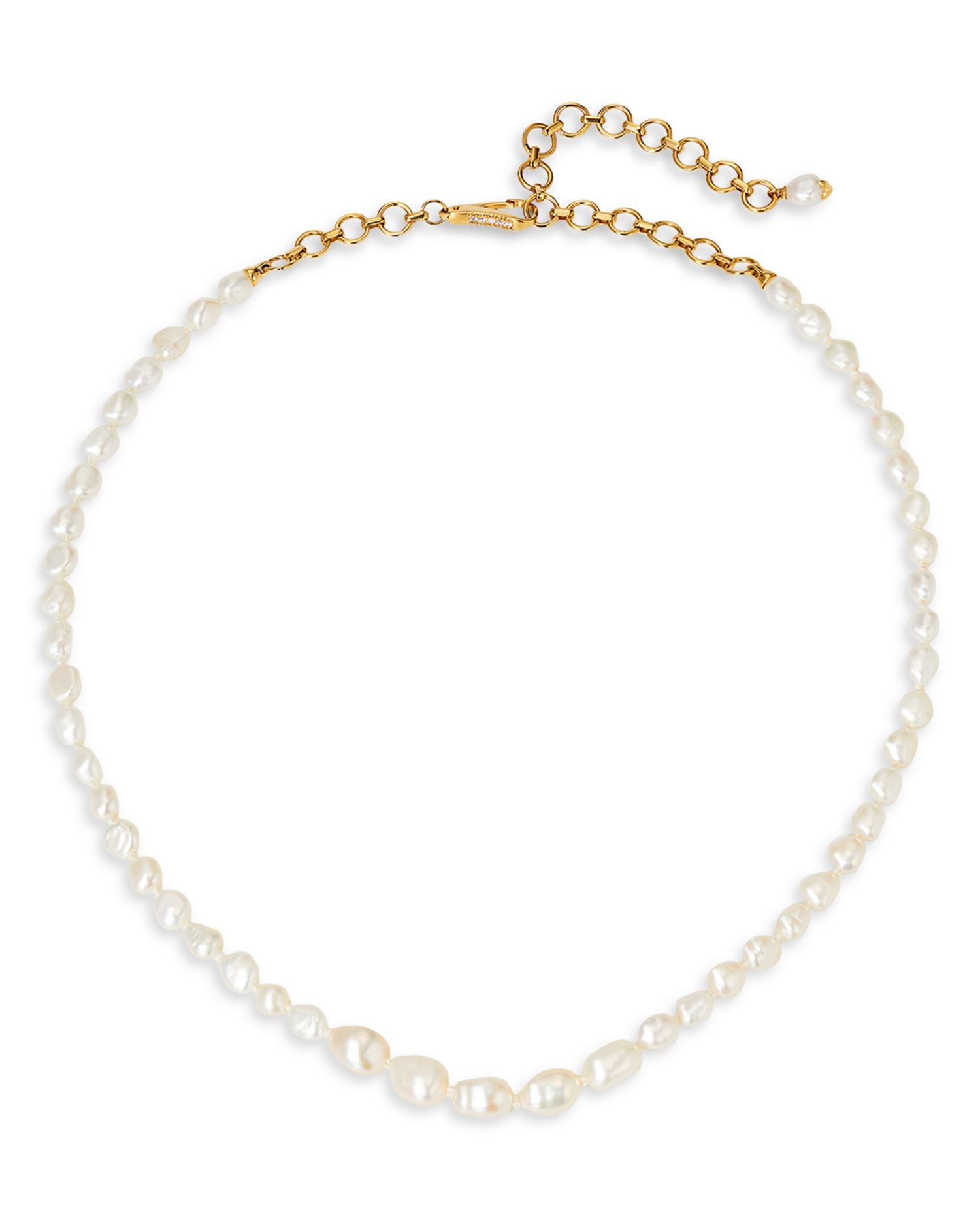 Siren Cultured Freshwater Pearl Collar Necklace in 18K Gold Plated, 18"