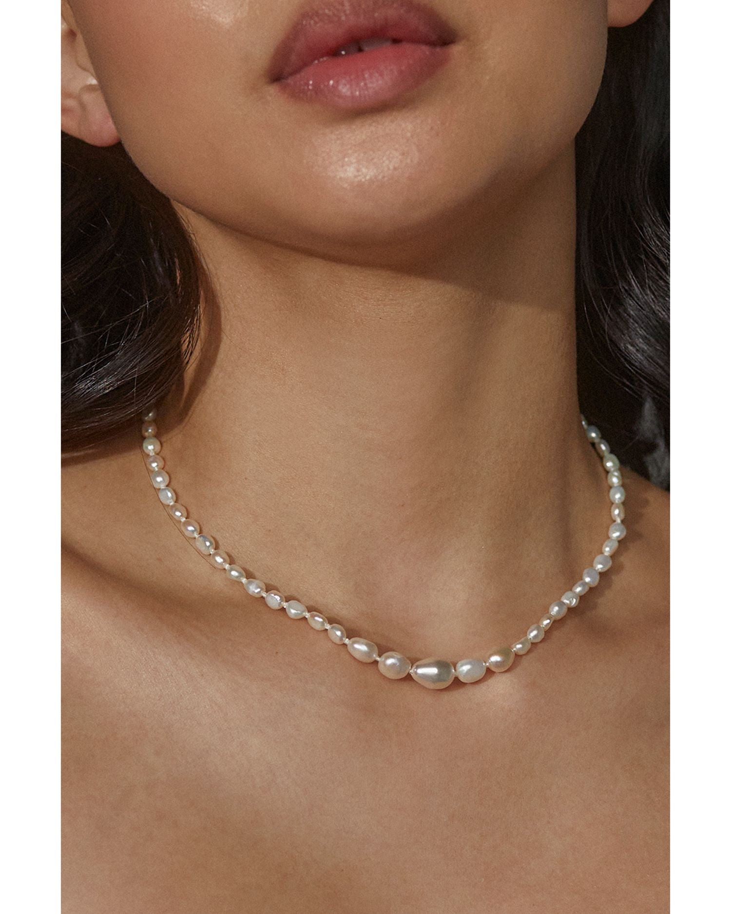 Siren Cultured Freshwater Pearl Collar Necklace in 18K Gold Plated, 18"