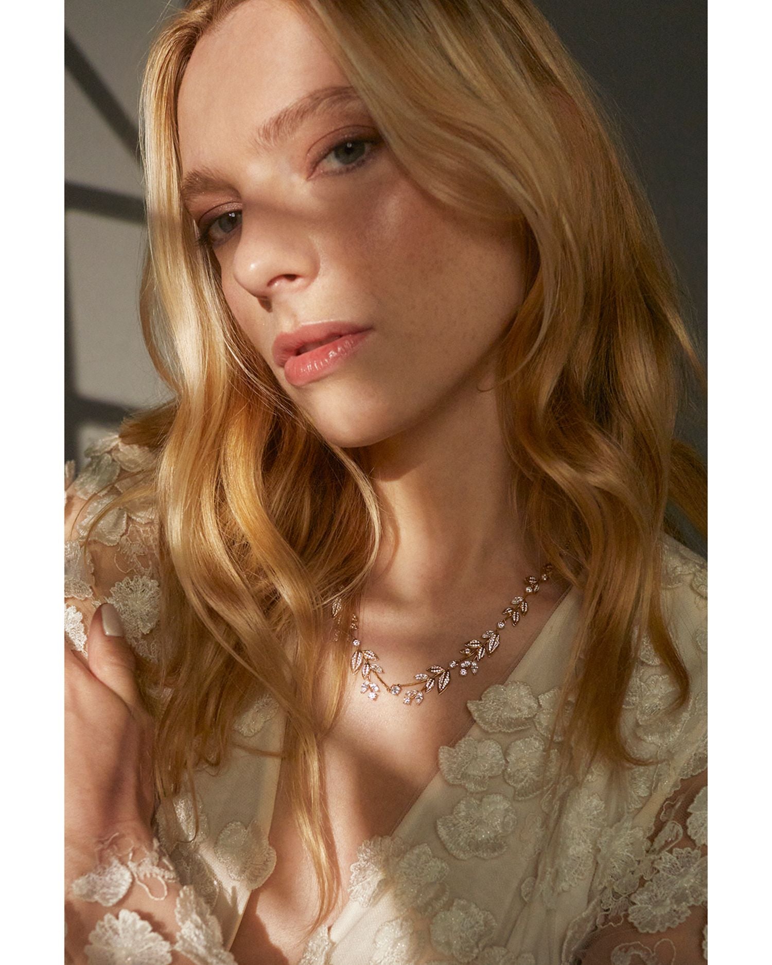 Midsommer Cubic Zirconia Tulip Collar Necklace in 18K Gold Plated, 16"-18"