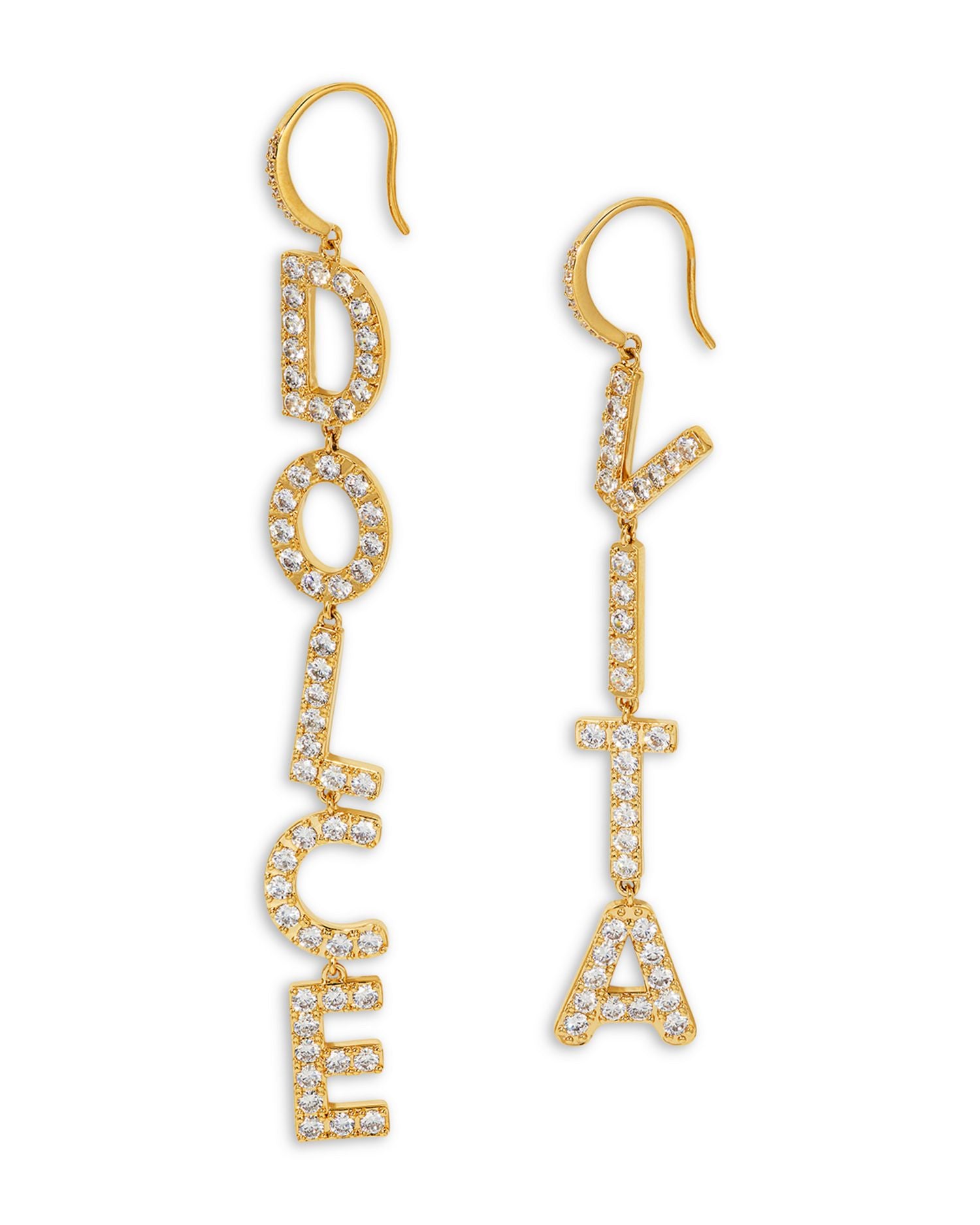 Pavé Dolce Vita Linear Drop Earrings in 18K Gold Plated