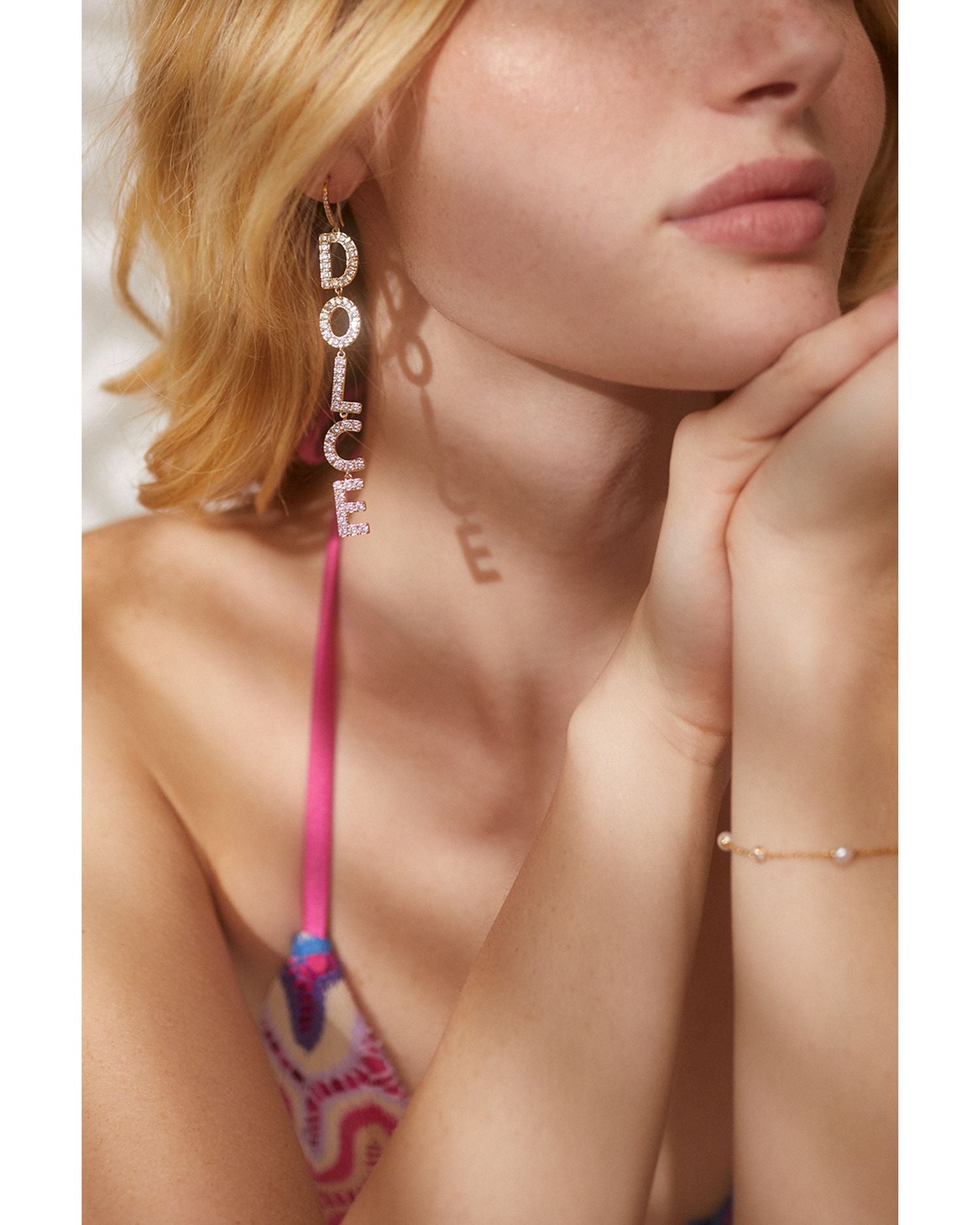 Pavé Dolce Vita Linear Drop Earrings in 18K Gold Plated