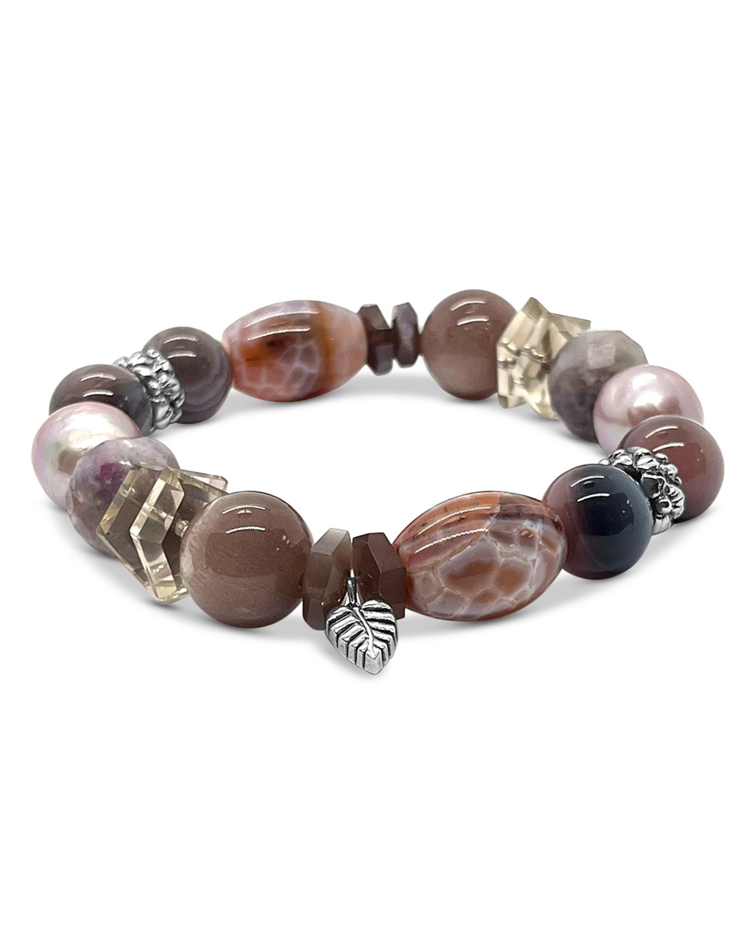 Sterling Silver Terraquatic Multi Gemstone Slip On Statement Bracelet