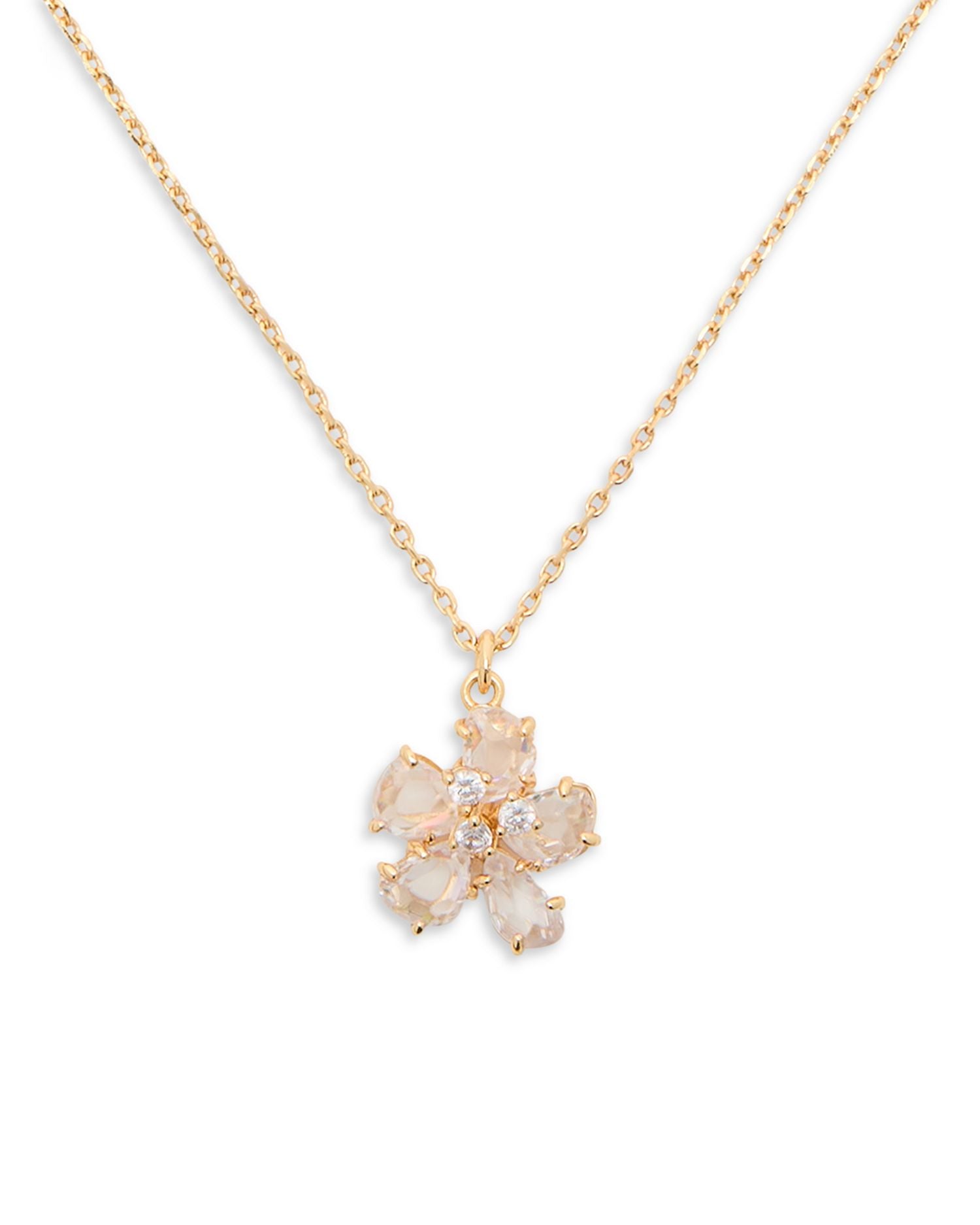 Paradise Cubic Zirconia Flower Pendant Necklace, 16'-19'