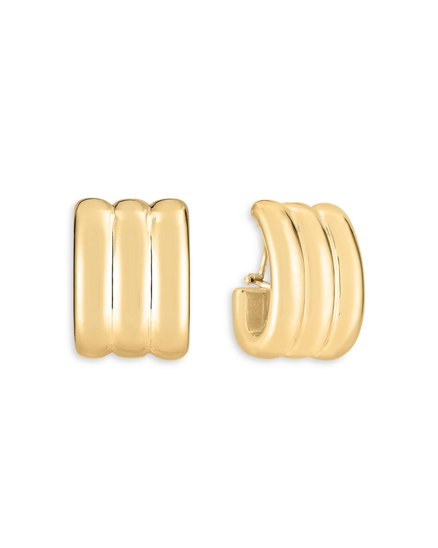 18K Yellow Gold Bold Gold Oro Classic Hoop Earrings