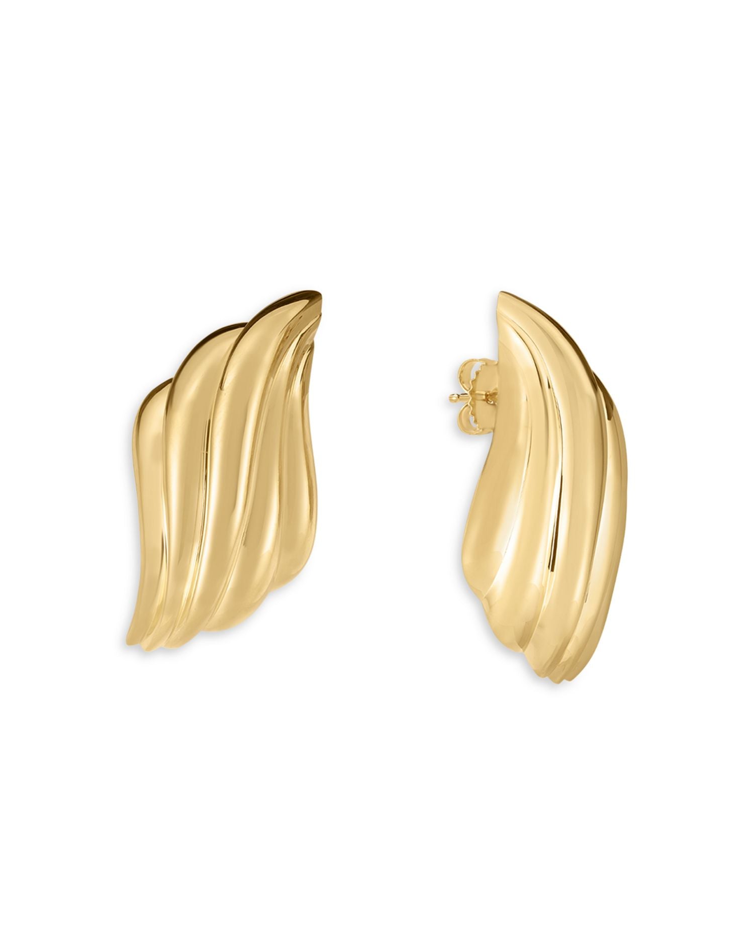 Roberto Coin 18K Yellow Gold Bold Gold Diamond Croissant Statement Earrings