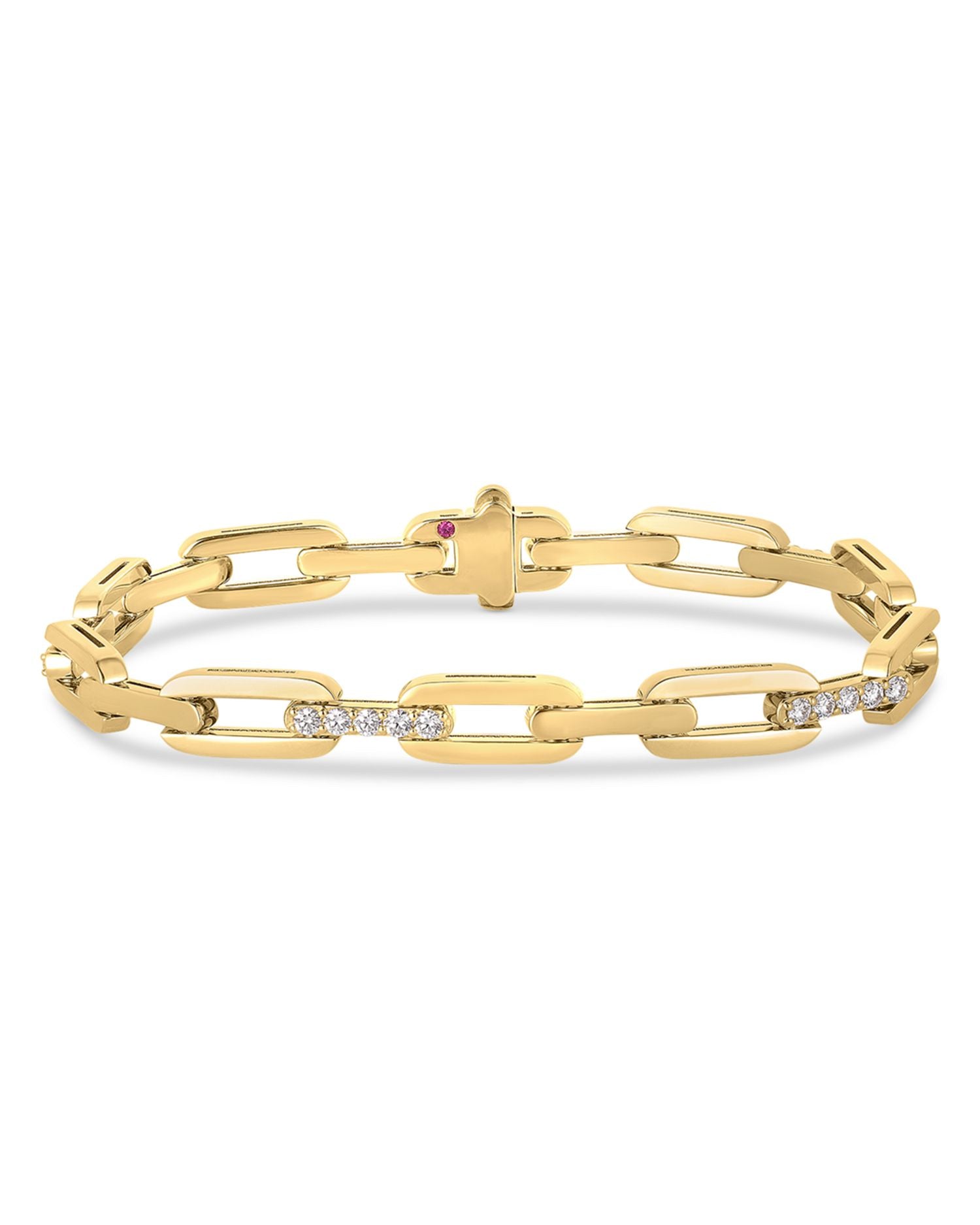 18K Yellow Gold Navarra Diamond Open Chain Link Bracelet