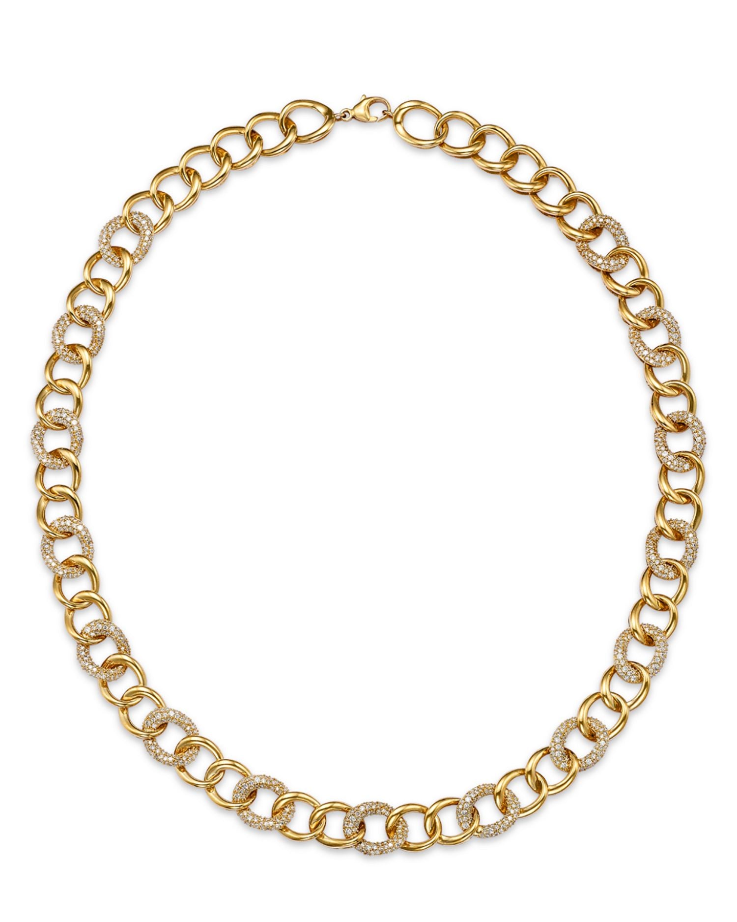 Diamond Link Necklace in 14K Yellow Gold, 4.50 ct. t.w.