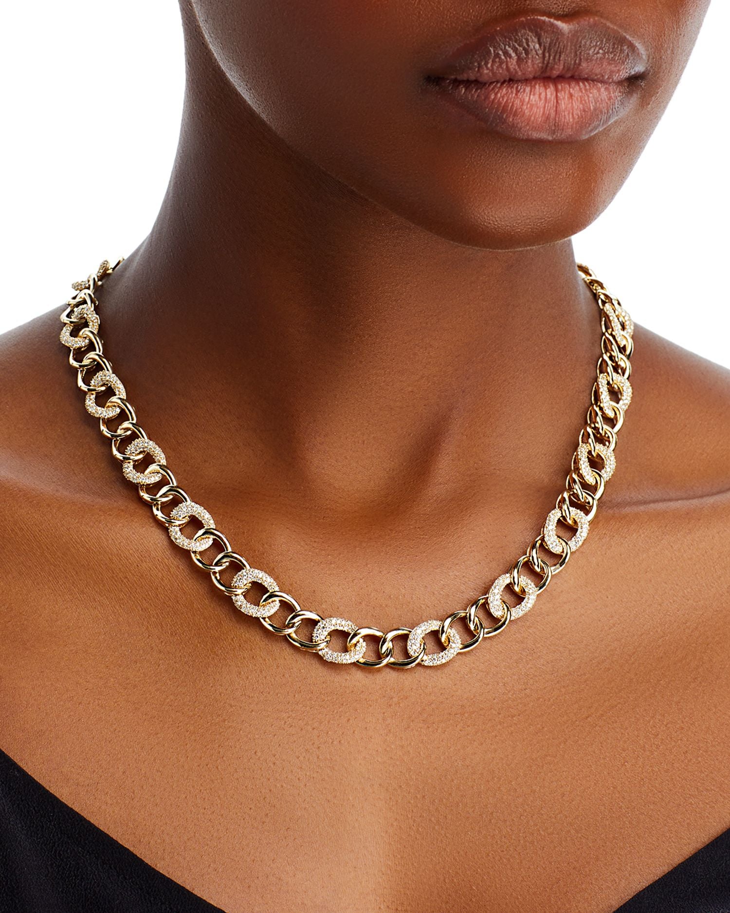 Diamond Link Necklace in 14K Yellow Gold, 4.50 ct. t.w.
