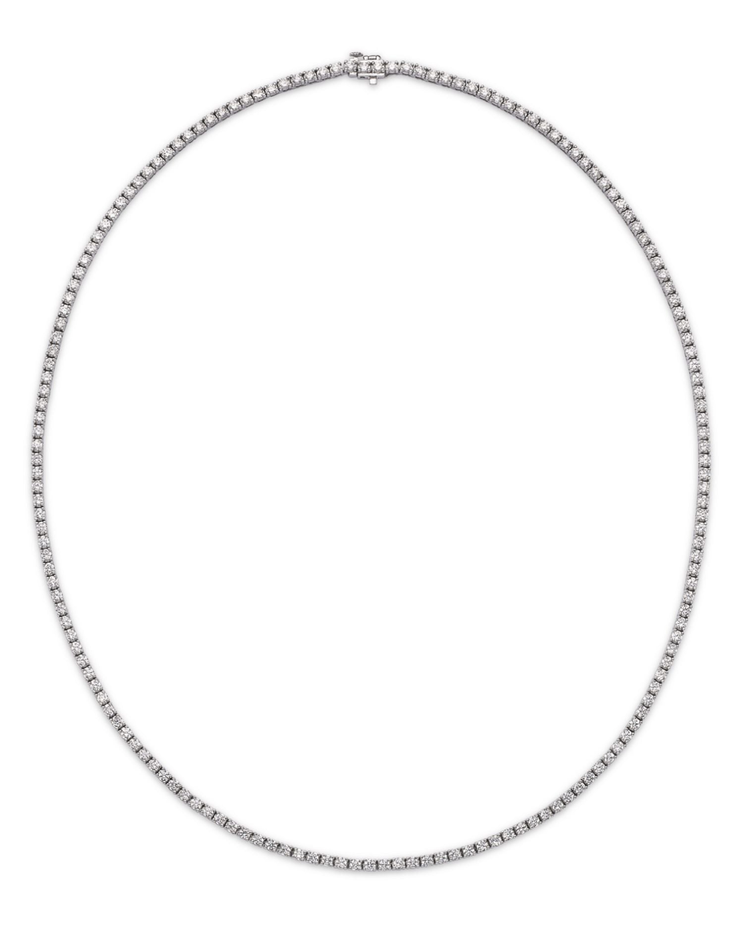 Diamond Matinee Unisex Tennis Necklace in 14K White Gold, 11.60 ct. t.w.