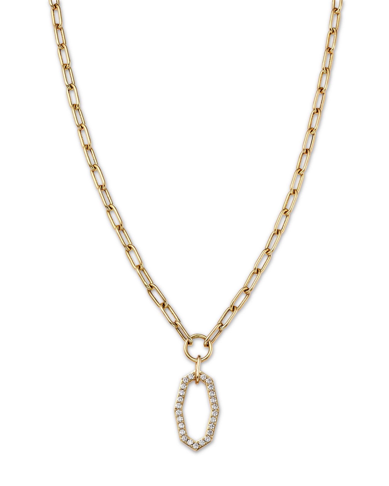 Diamond Geometric Pendant Necklace in 14K Yellow Gold, 17' - Exclusive