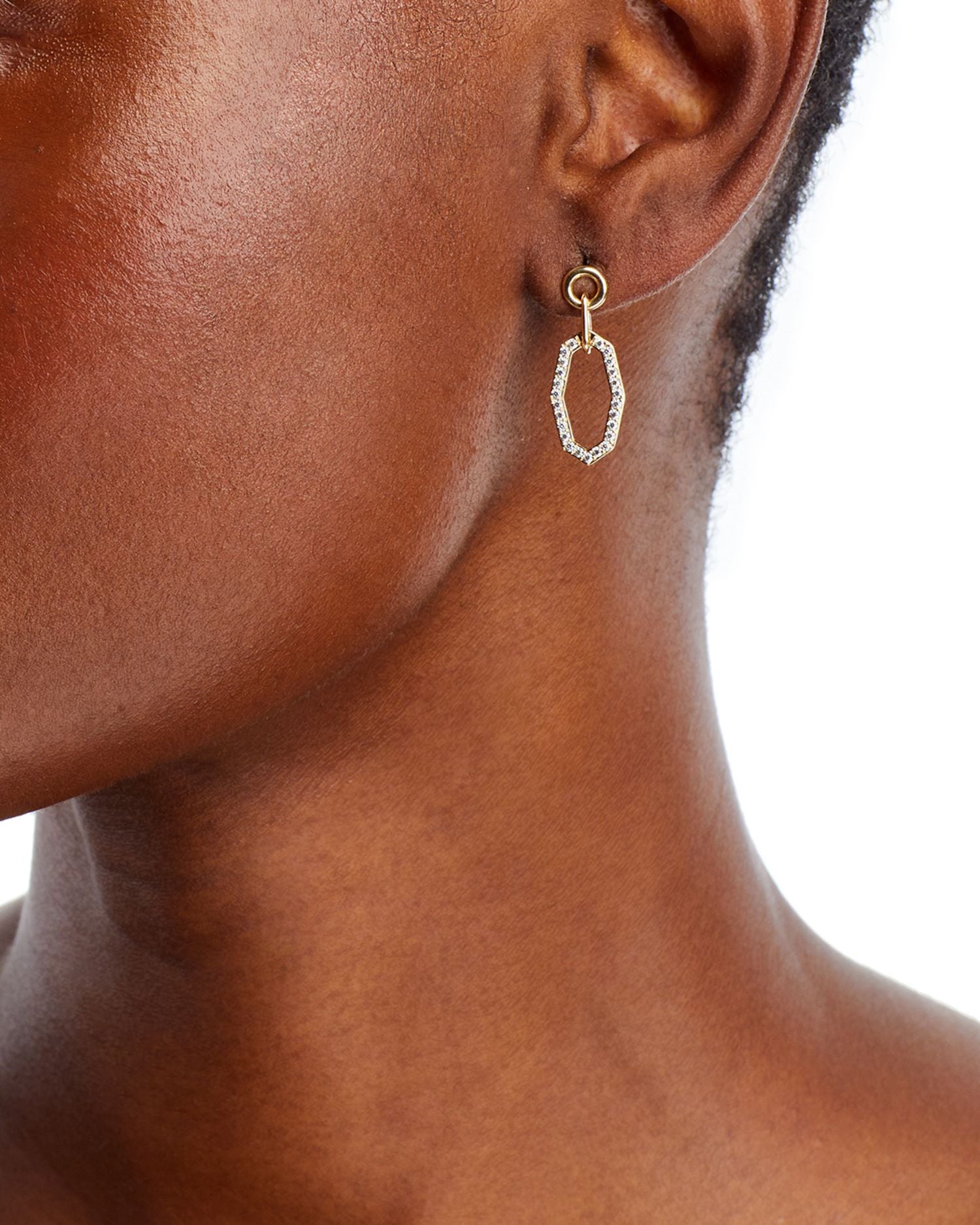 Diamond Geometric Doorknocker Drop Earrings in 14K Yellow Gold, 0.5 ct. t.w.