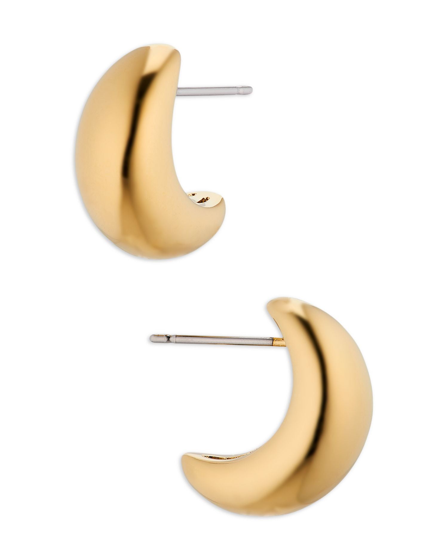 Sunlight Dome J Hoop Earrings in 18K Gold Plated