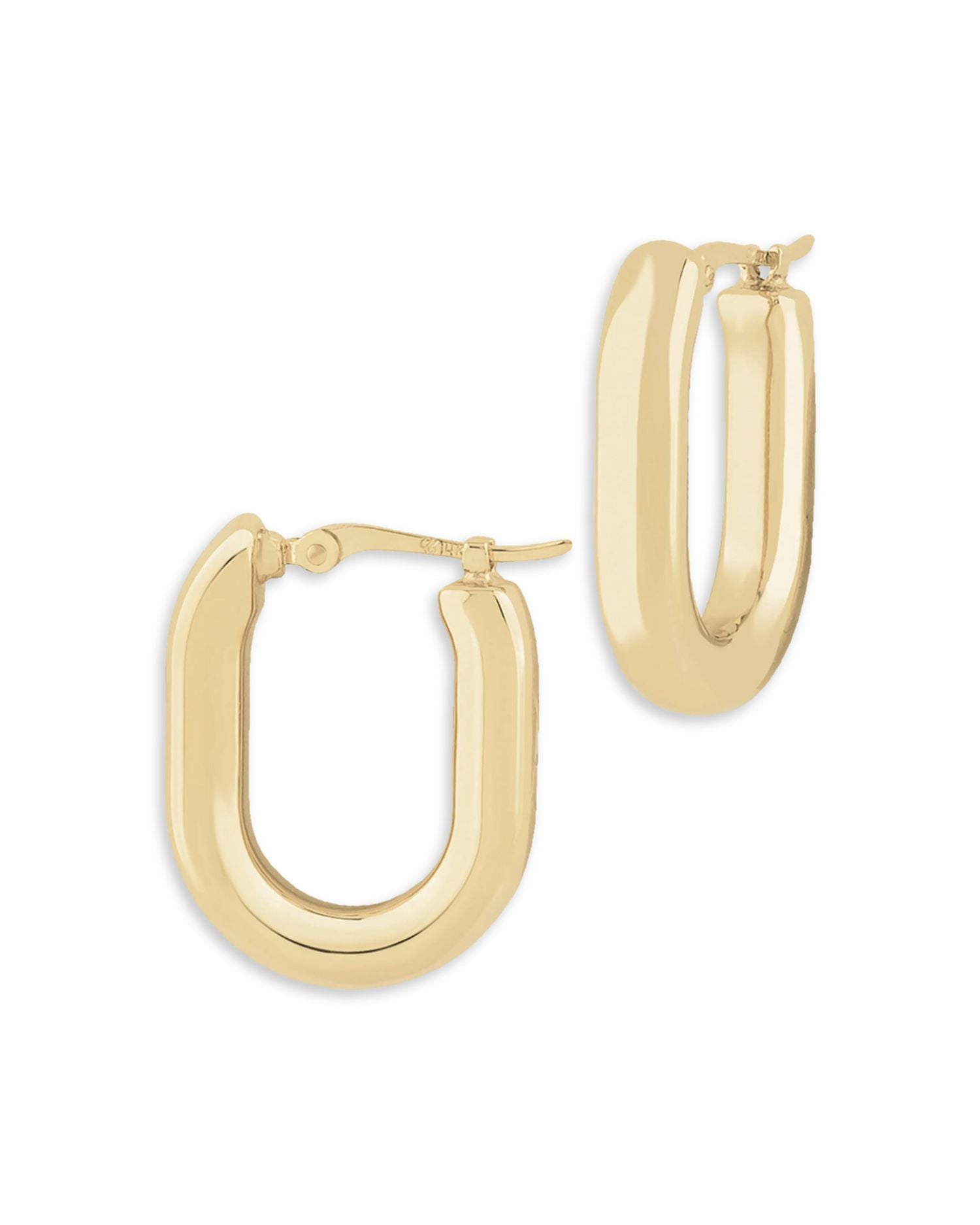 14K Yellow Gold U Small Hoop Earrings