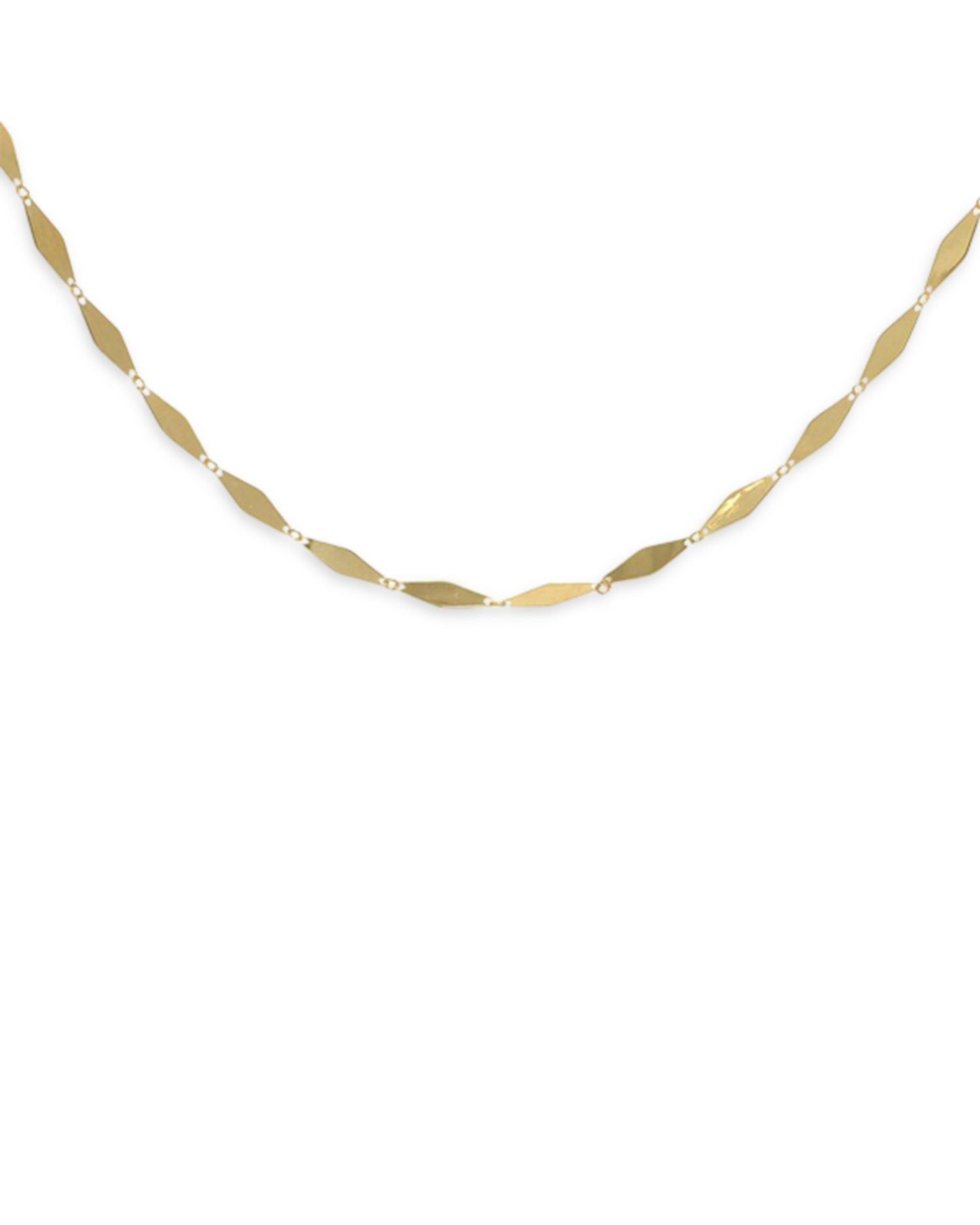 14K Yellow Gold Polished Kite Design Link Necklace, 18'