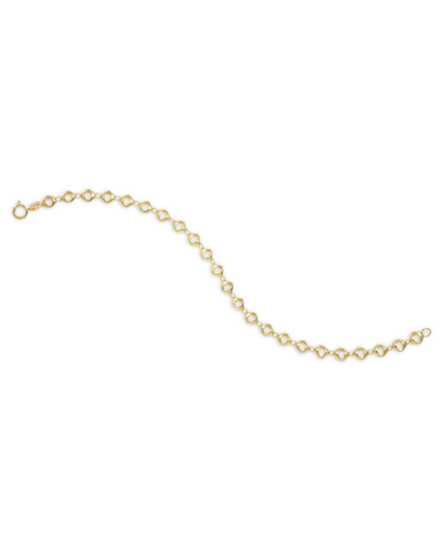 14K Yellow Gold Evil Eye Inspired Link Bracelet