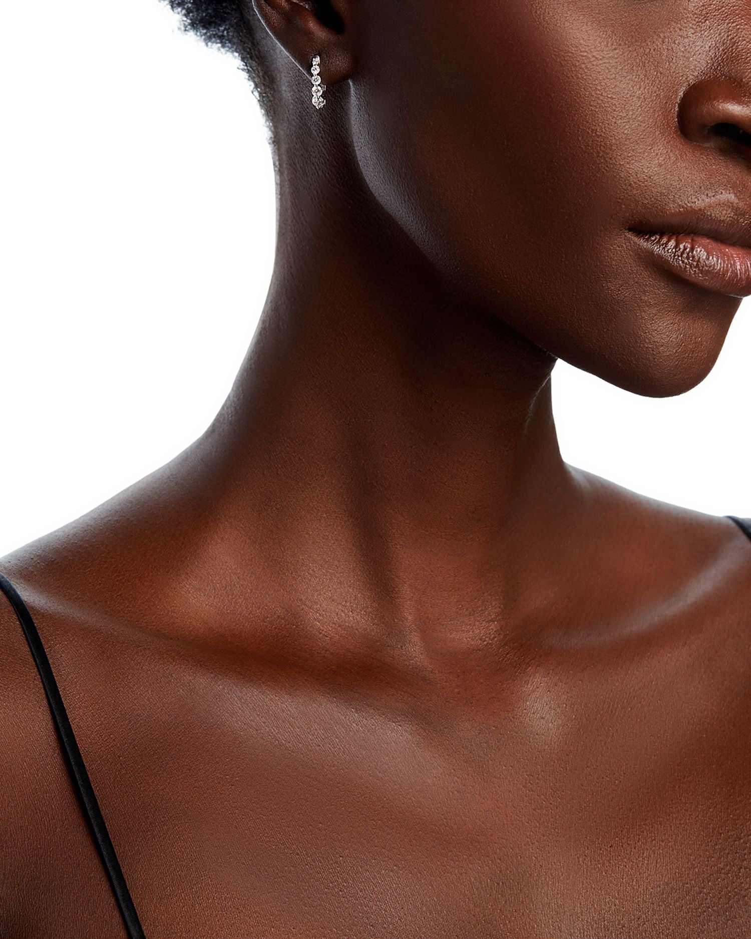 Diamond Huggie Hoop Earrings in 14K White Gold, 0.80 ct. t.w.