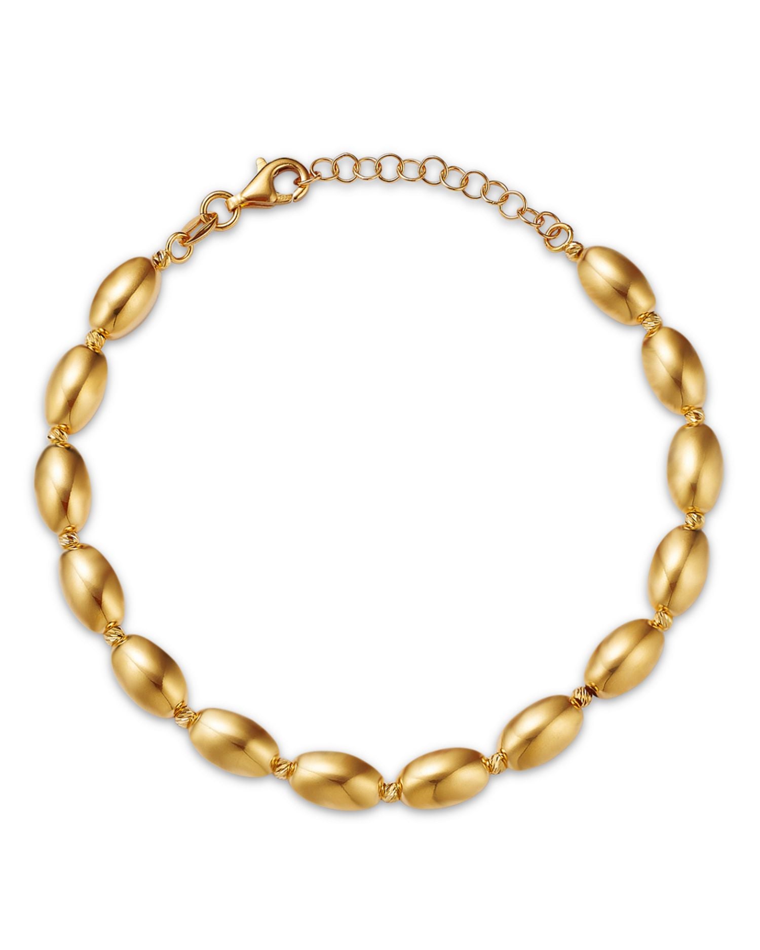 14K Yellow Gold Beaded Flex Bracelet