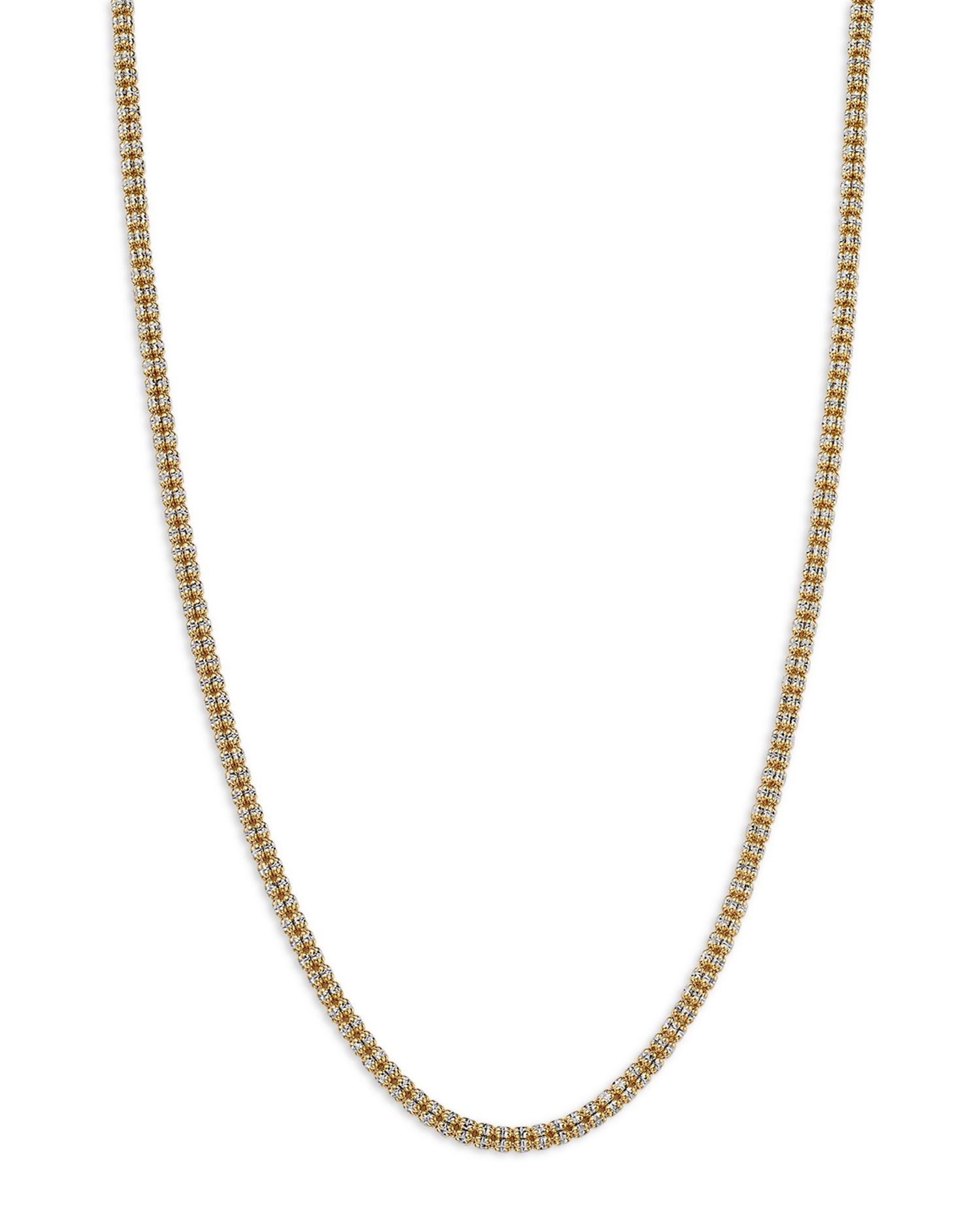 Ice Chain Strand Necklace in 14K Yellow Gold & 14K White Gold, 20'