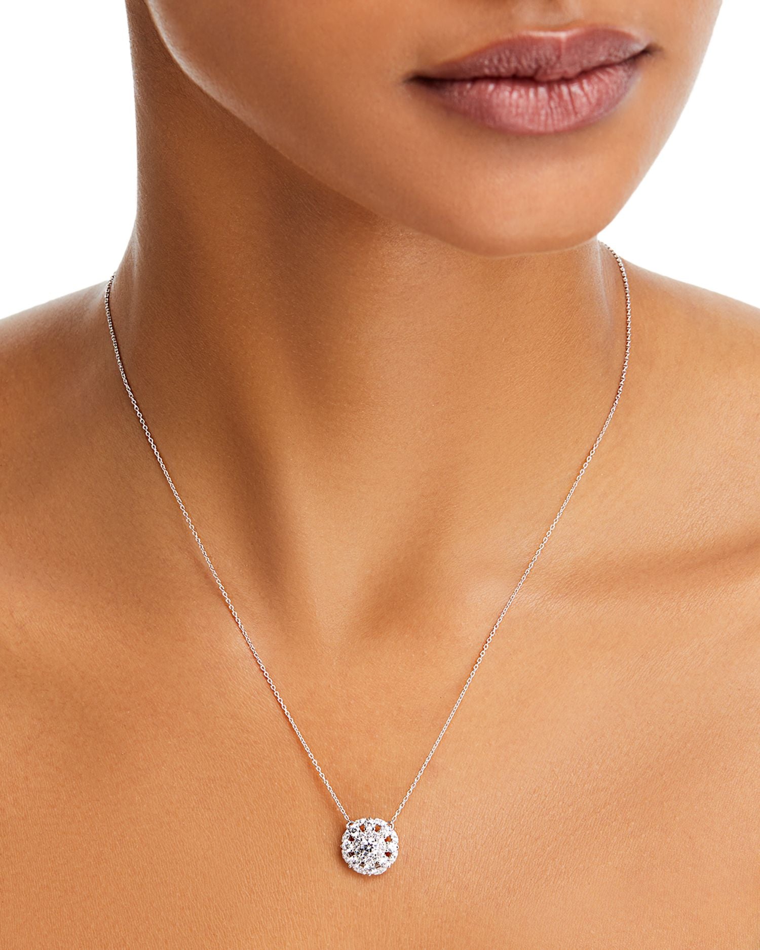 Diamond Halo Pendant Necklace in 14K White Gold, 1.0 ct. t.w.