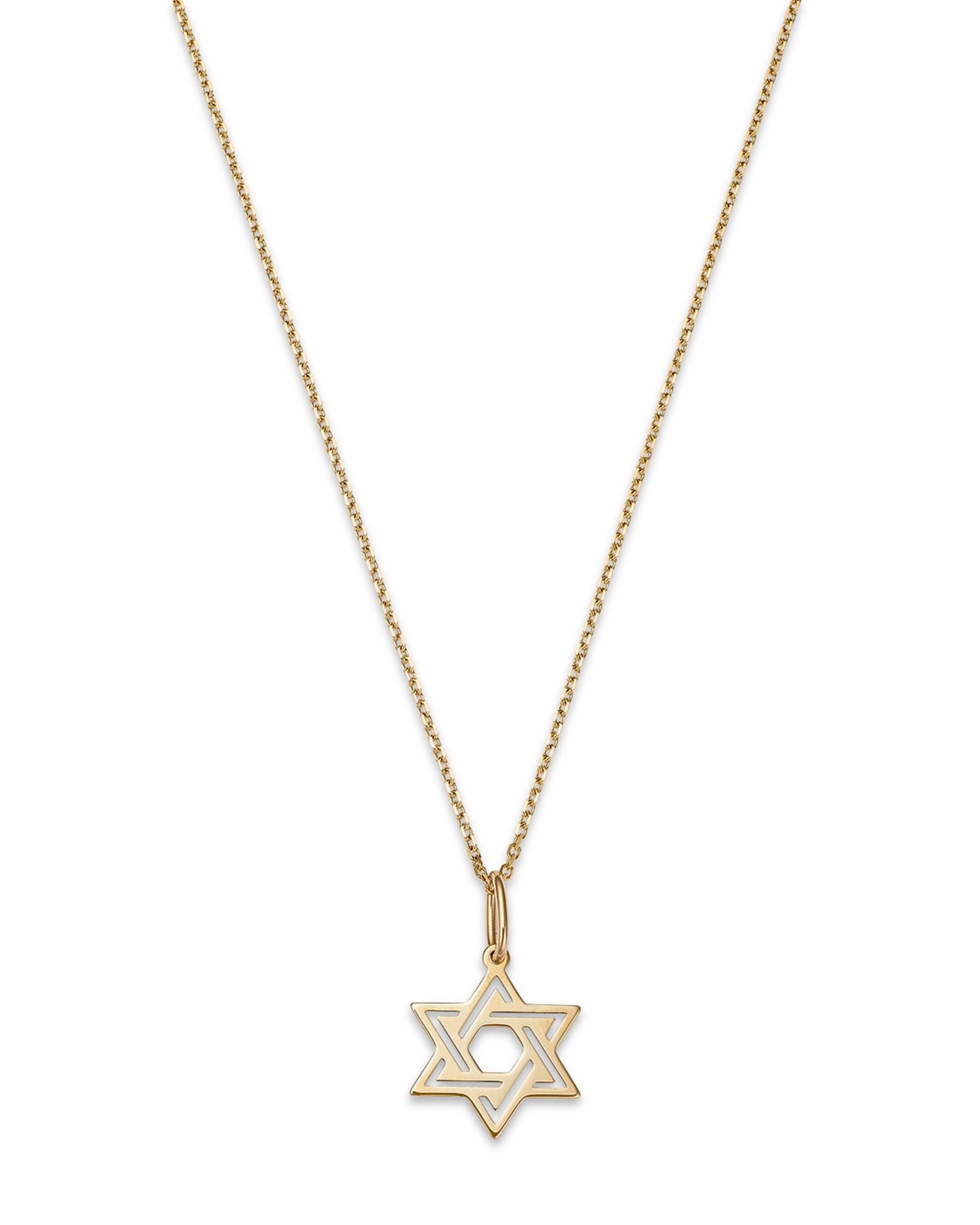 Star of David Pendant Necklace in 14K Yellow Gold, 18'