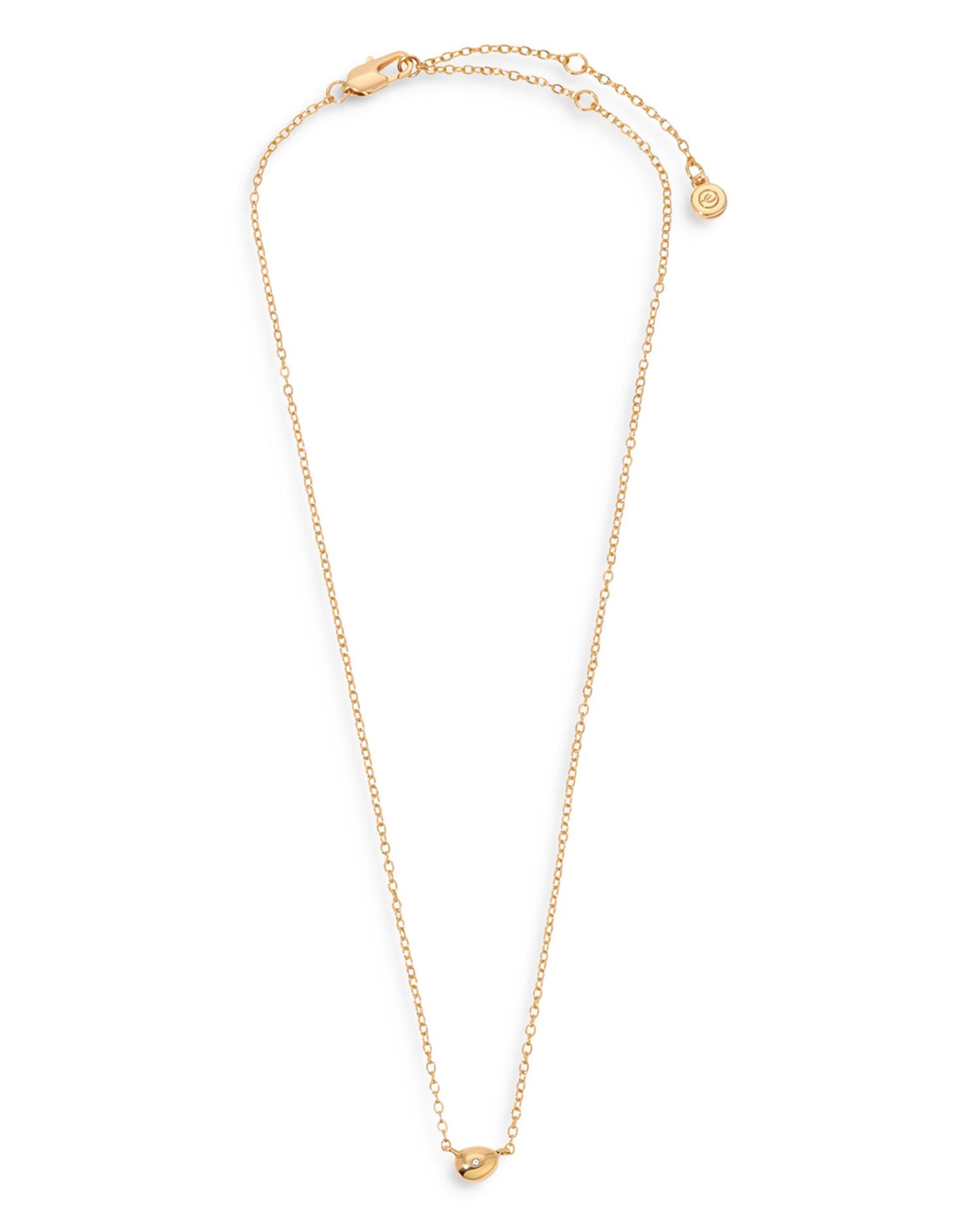 Pavé Polished Pebble Pendant Necklace, 14'-17'