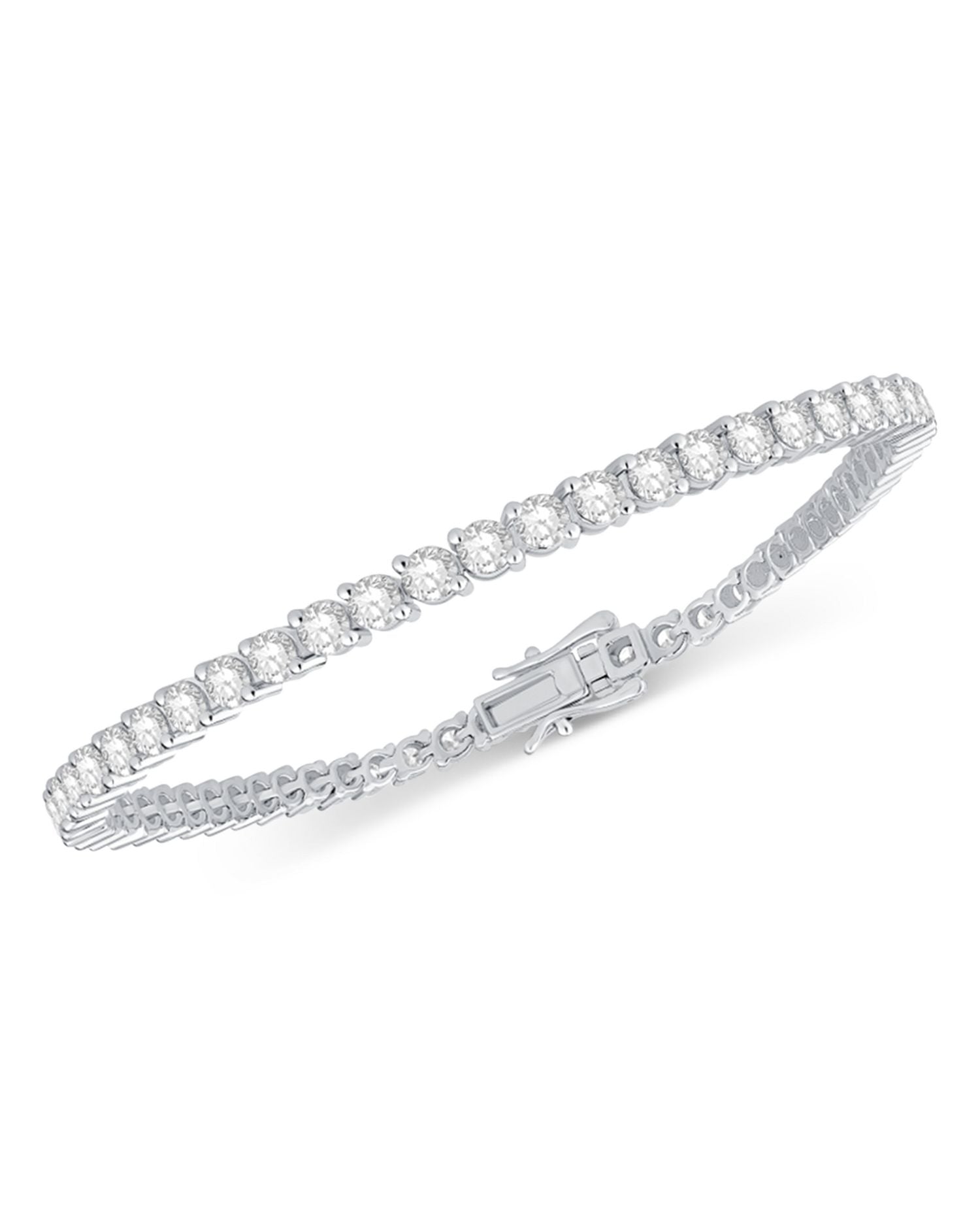 Certified Diamond Double Prong Tennis Bracelet in 14K White Gold, 5.0 ct. t.w.
