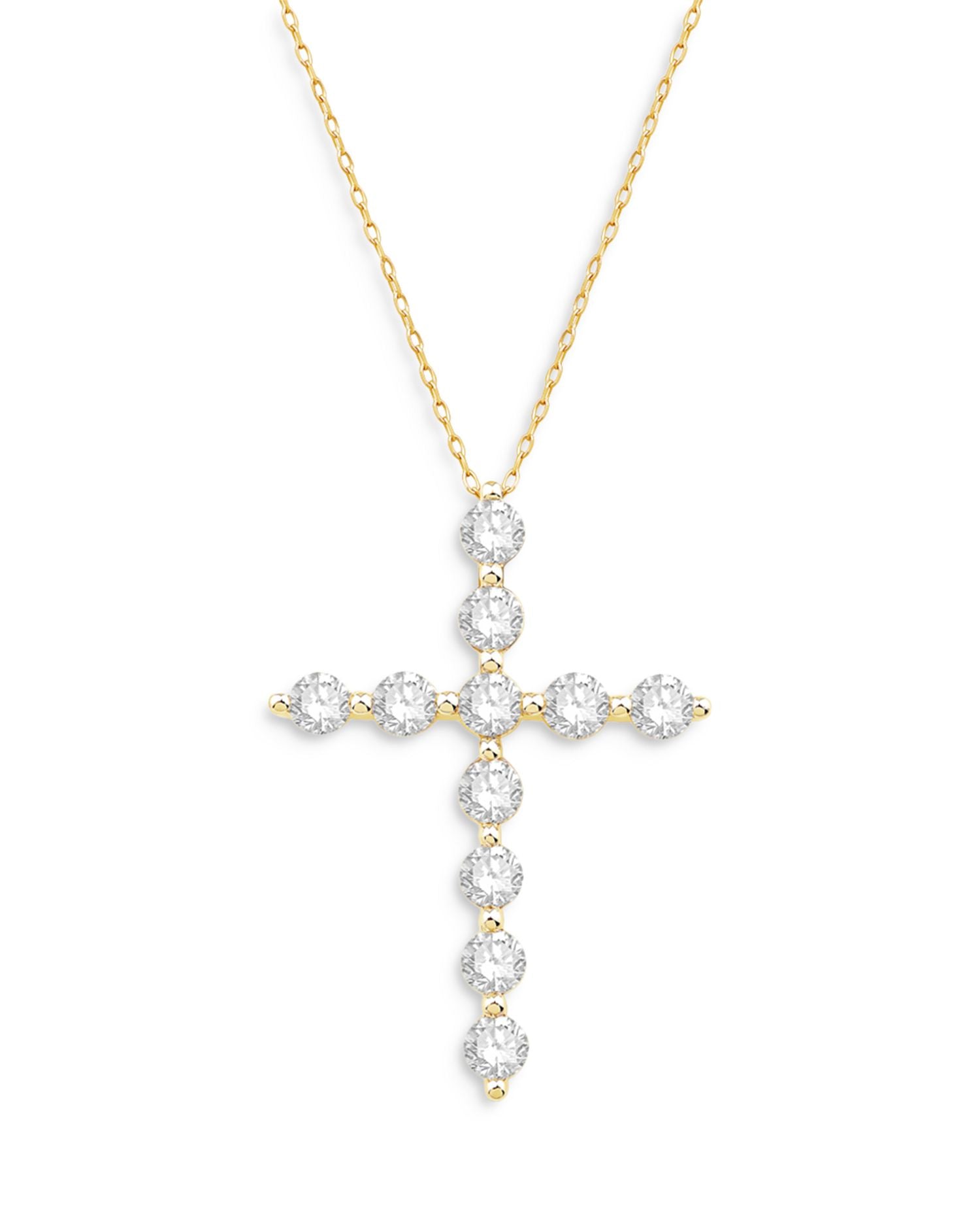 Diamond Cross Pendant Necklace in 14K Yellow Gold, 1.50 ct. t.w.