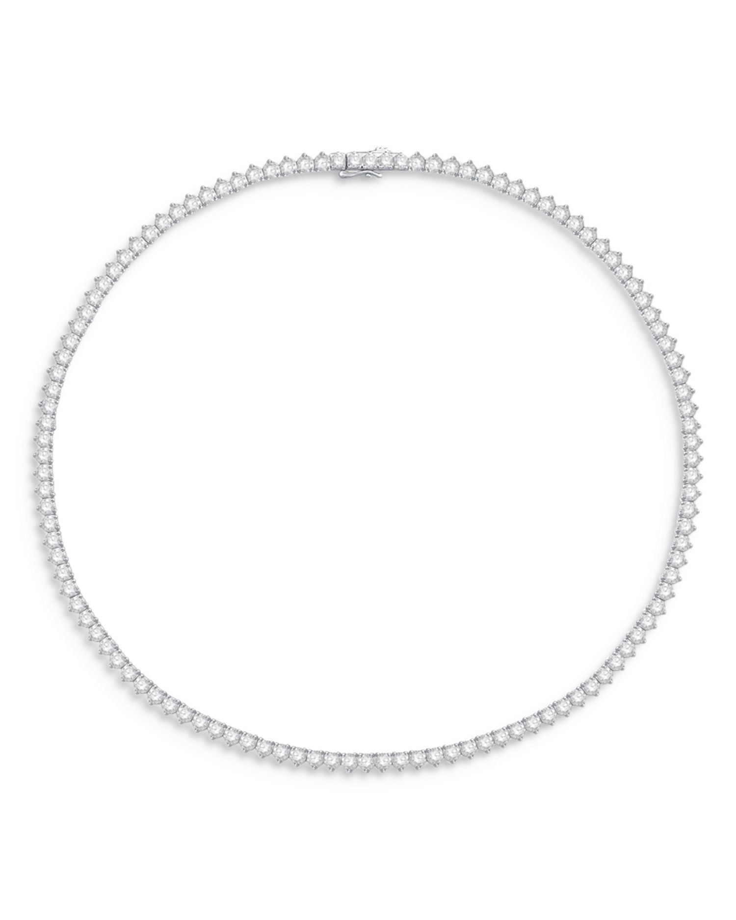 Certified Diamond Tennis Necklace in 14K White Gold, 15.0 ct. t.w.