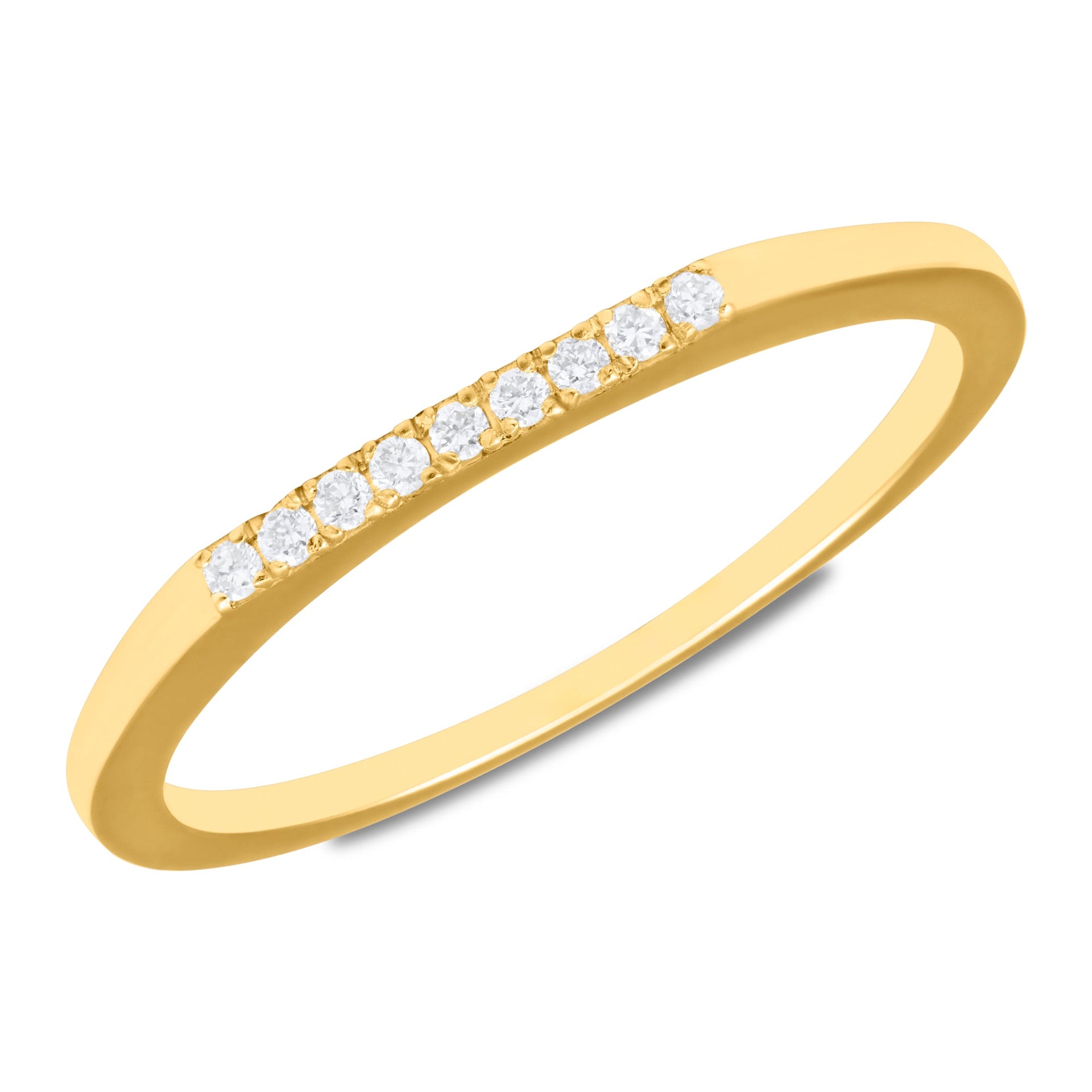 14k Yellow Gold Lab Grown Diamond Bar Ring