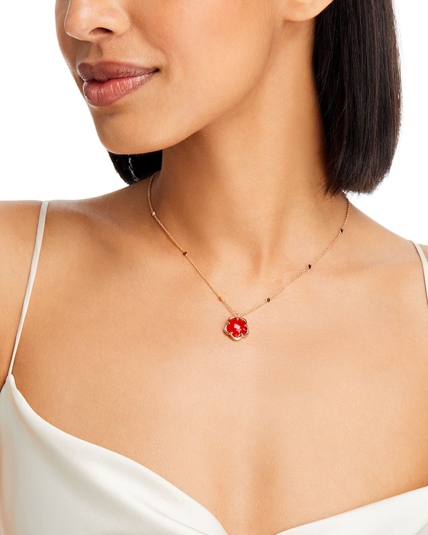 18K Rose Gold Petit Joli Diamond Flower Pendant Necklace, 17'-18.5' - Exclusive