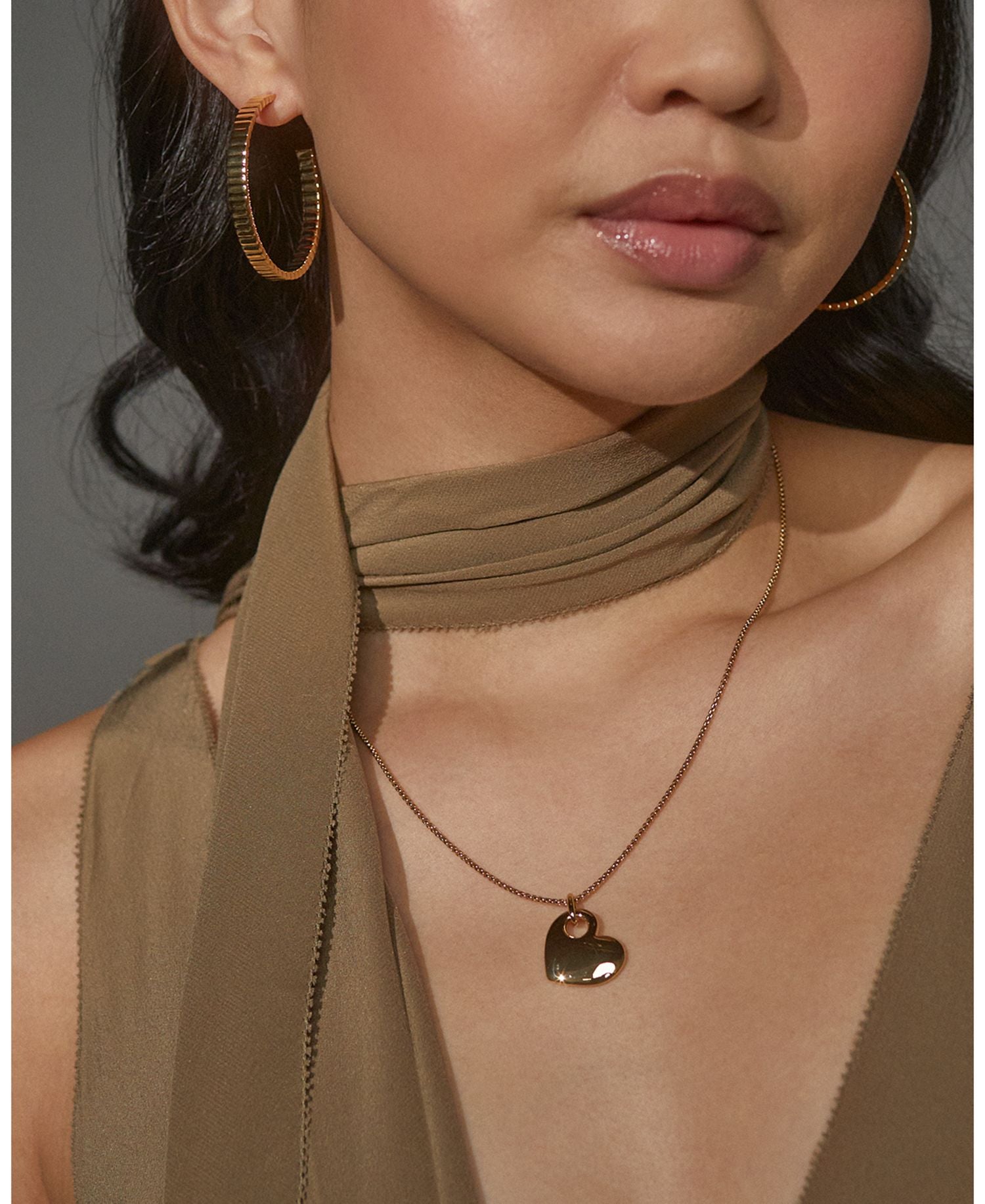 Sunlight Heart Pendant Necklace in 18K Gold Plated, 20'-22'