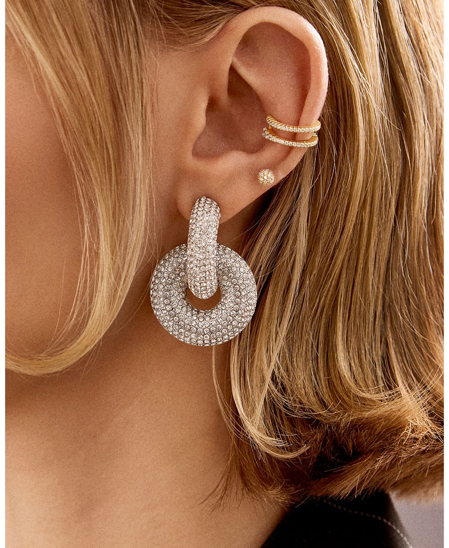 Mia Linked Circle Drop Earrings