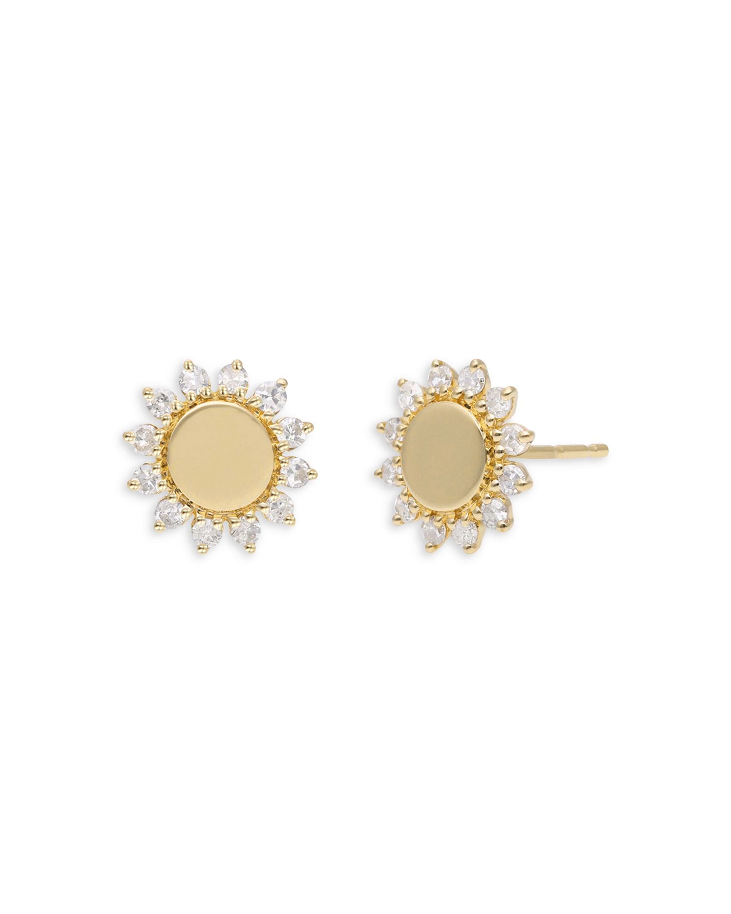 14K Yellow Gold Sun Diamond Earrings, 0.24 ct. t.w.