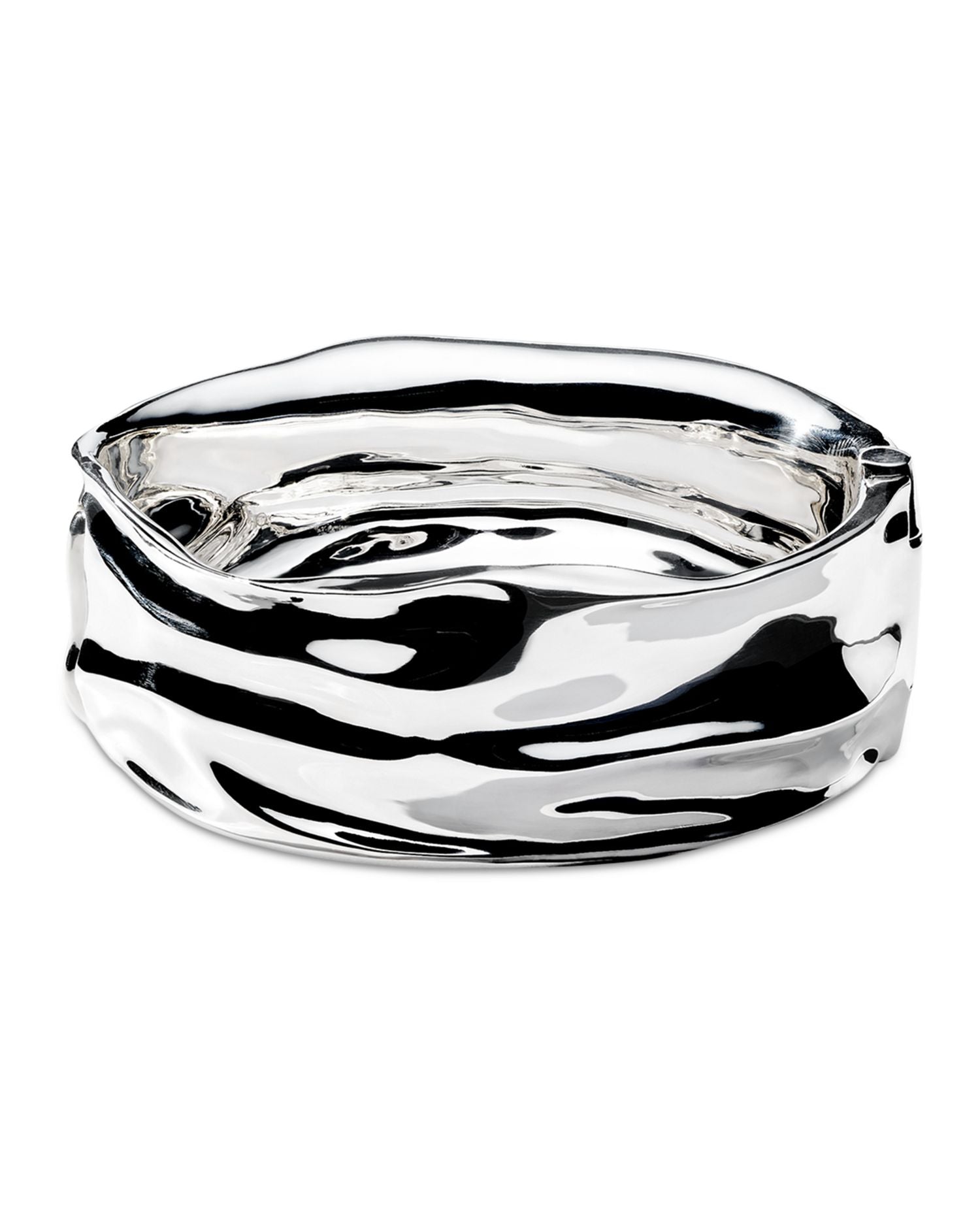 Sterling Silver 925 Classico Crush Wide Hinged Bangle Bracelet