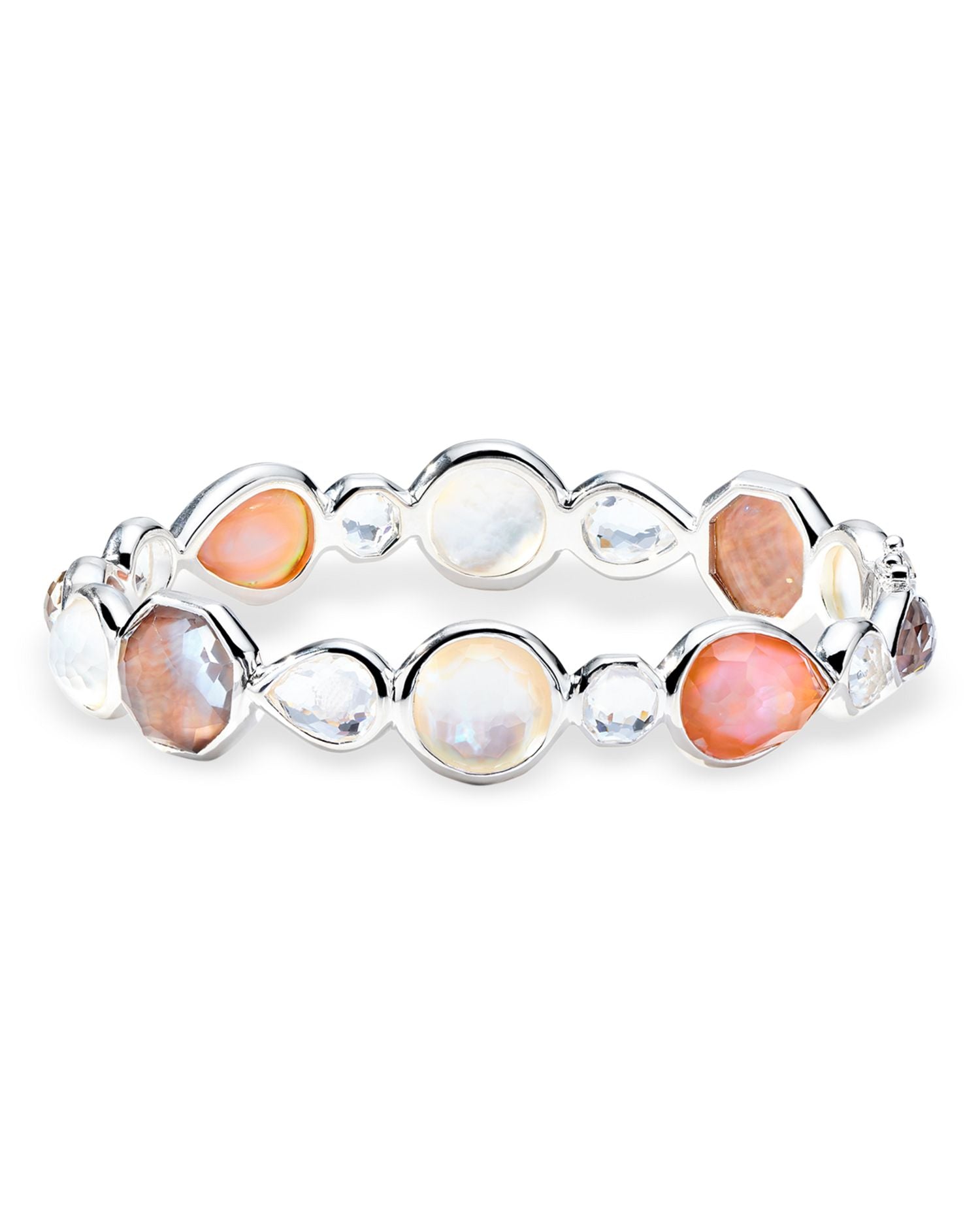 Sterling Silver 925 Rock Candy® Multi Stone Hinged Bangle Bracelet