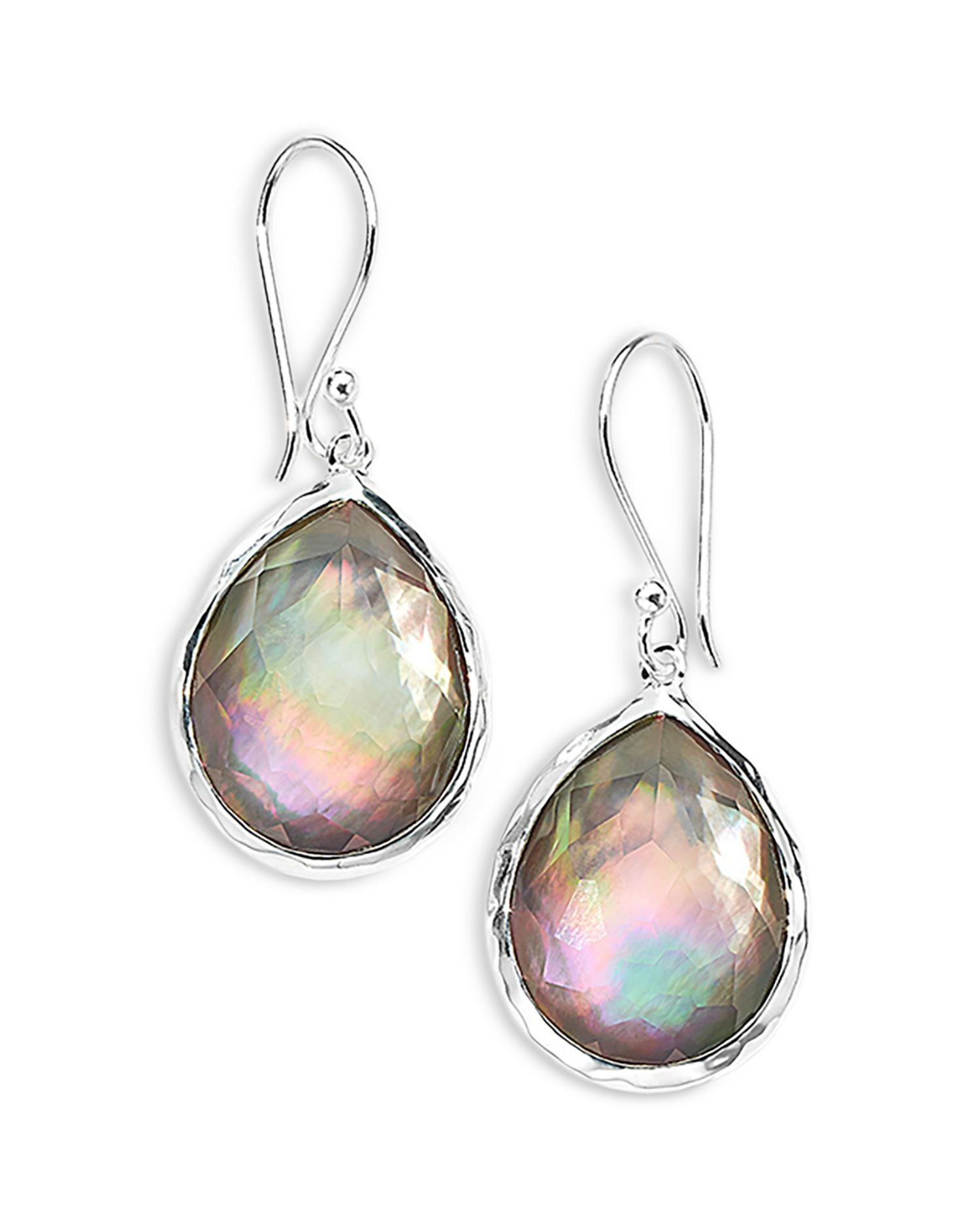 Sterling Silver 925 Rock Candy® Black Shell Doublet Drop Earrings