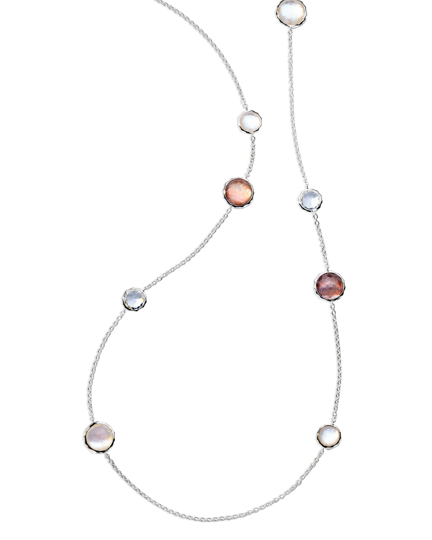 Sterling Silver 925 Lollipop® Multi Stone Long Statement Necklace, 40"