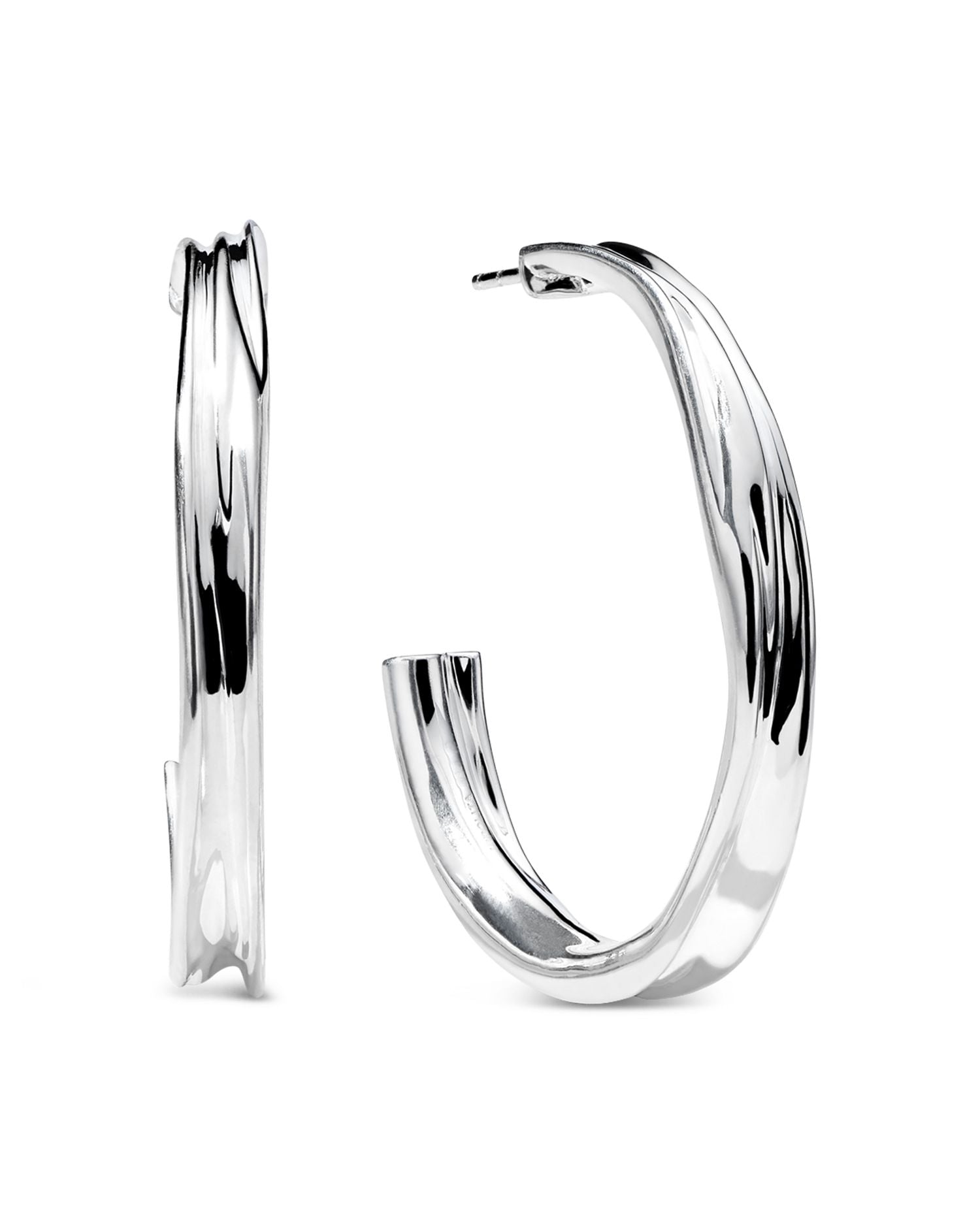 Sterling Silver 925 Classico Crush Medium Hoop Earrings