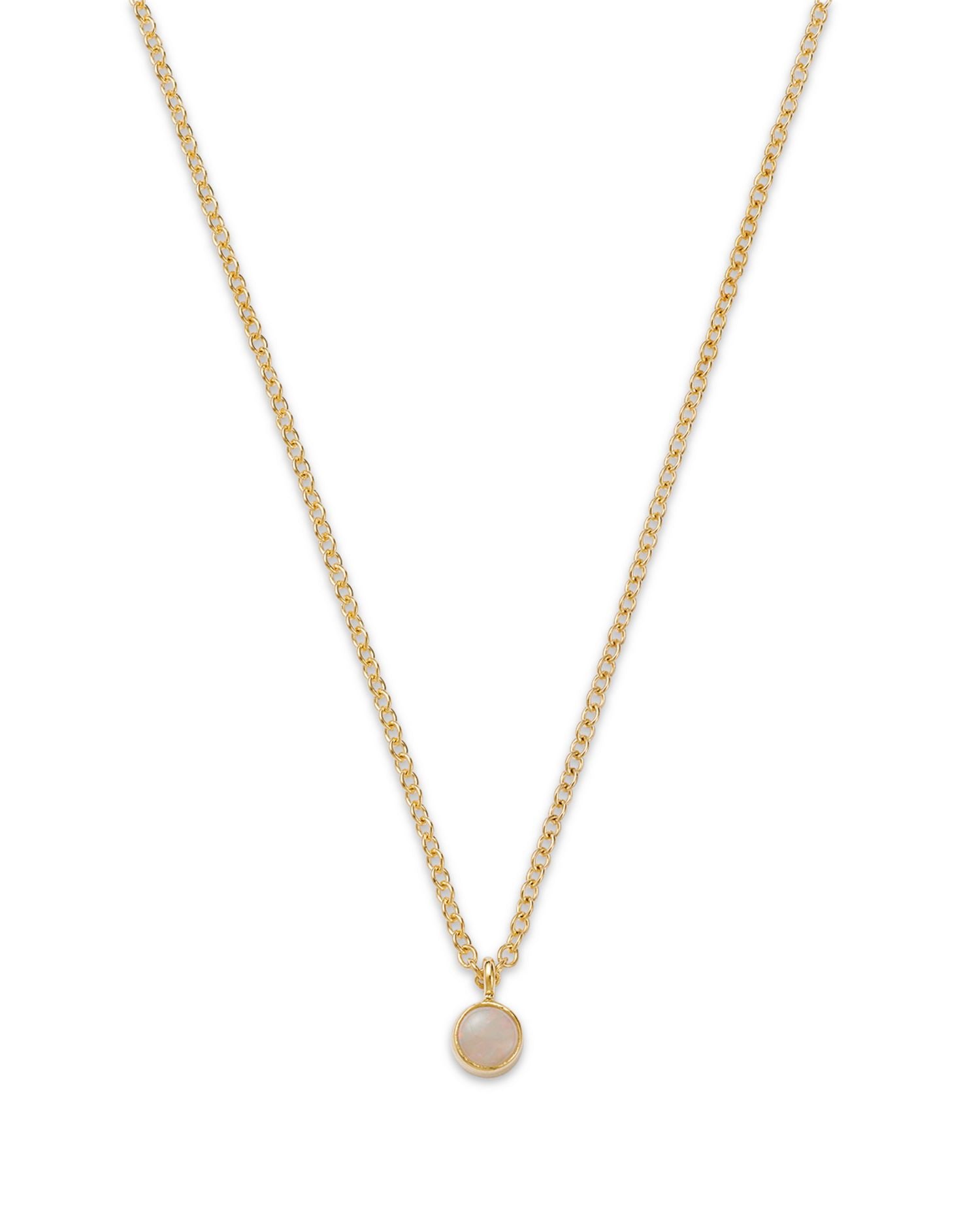 14K Yellow Gold Opal Drop Choker Necklace, 14"