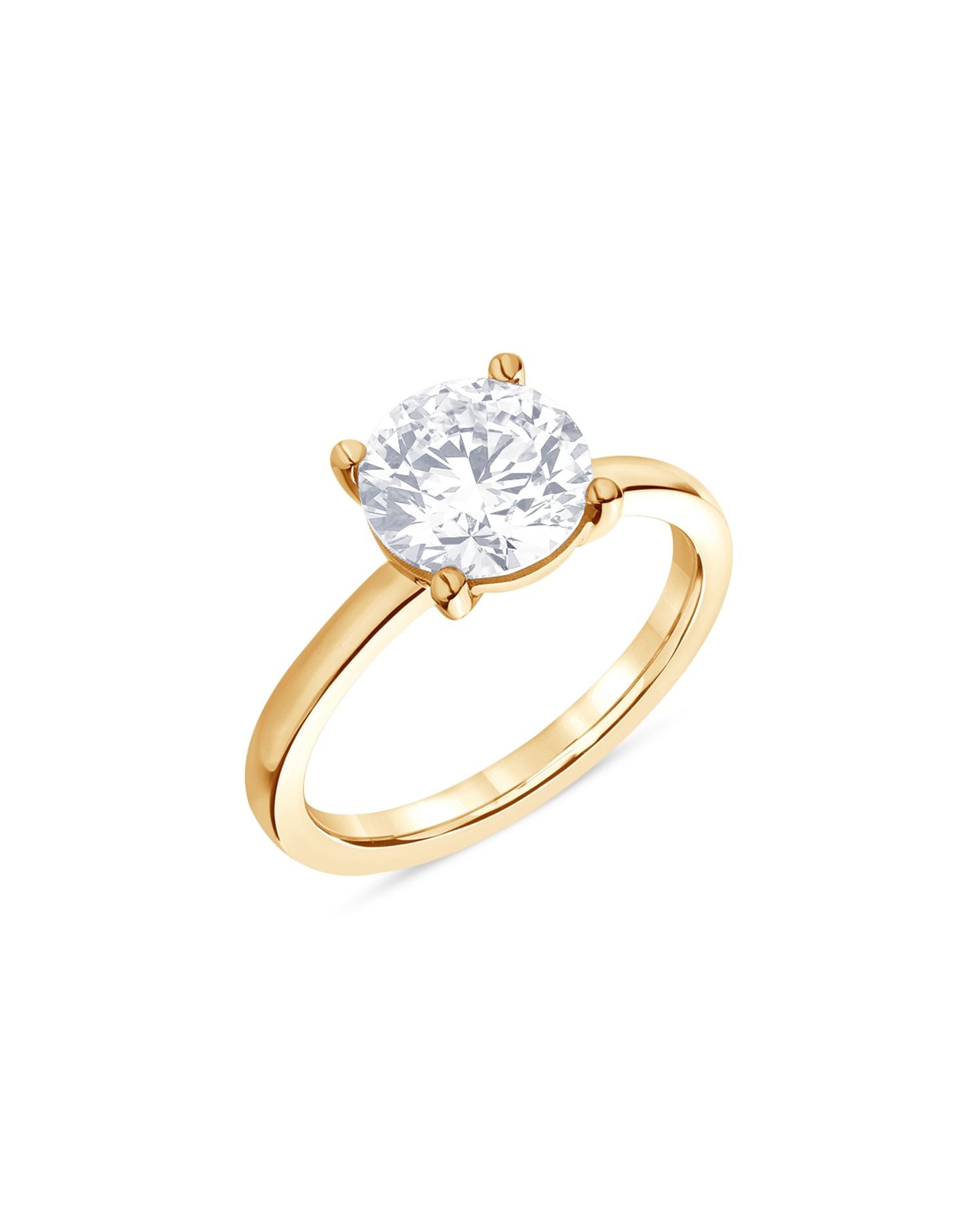 Certified Lab Grown Diamond Solitaire Engagement Ring in 18K Yellow Gold, 2.0 ct. t.w.