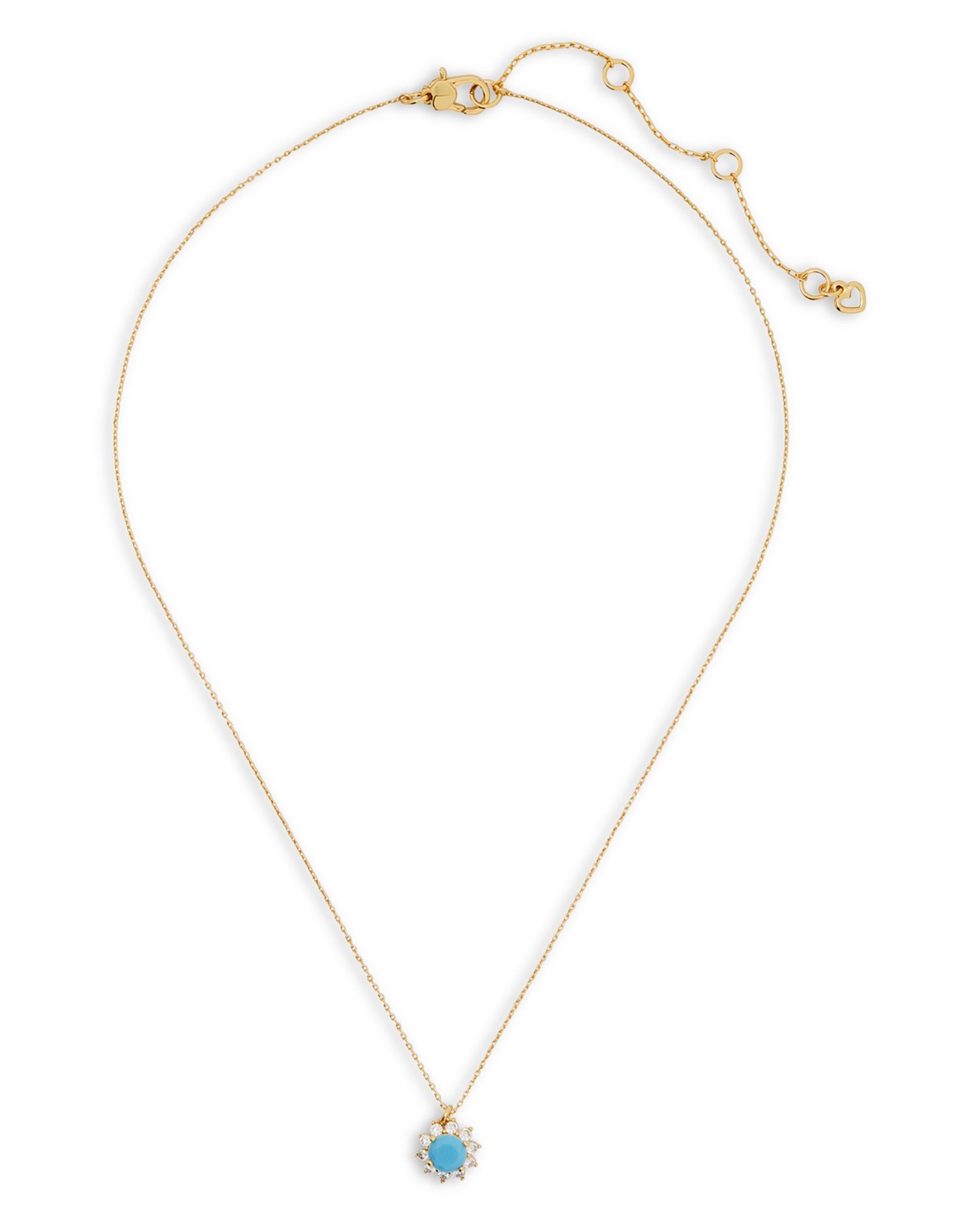 Sunny Cubic Zirconia & Blue Stone Halo Pendant Necklace, 16'-19'
