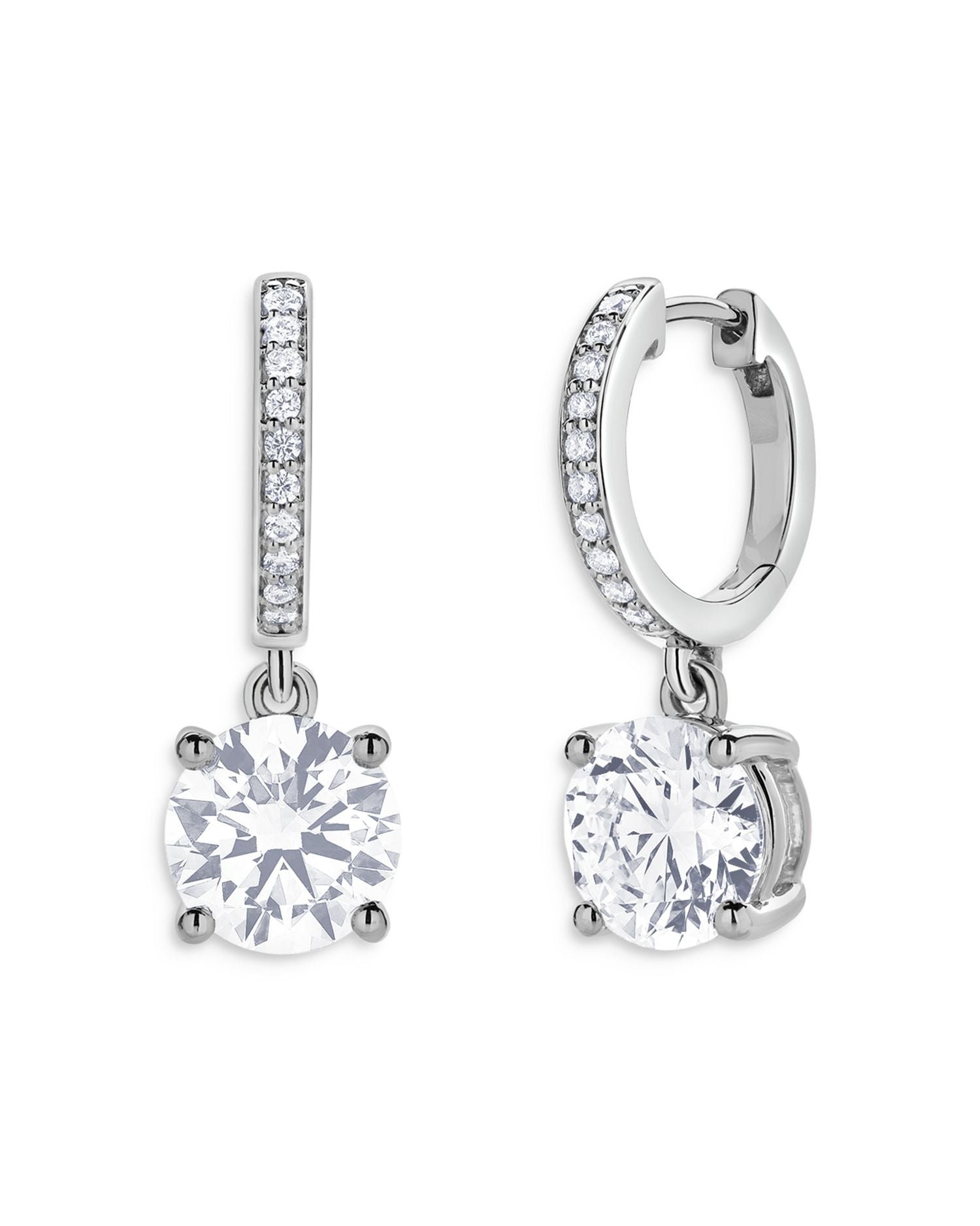 Certified Lab Grown Diamond Drop Earrings in 18K White Gold, 5.20 ct. t.w.