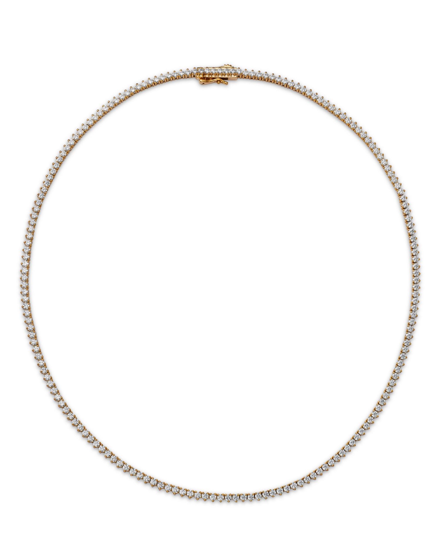 Certified Diamond Tennis Necklace in 14K Yellow Gold, 5.50 ct. t.w.
