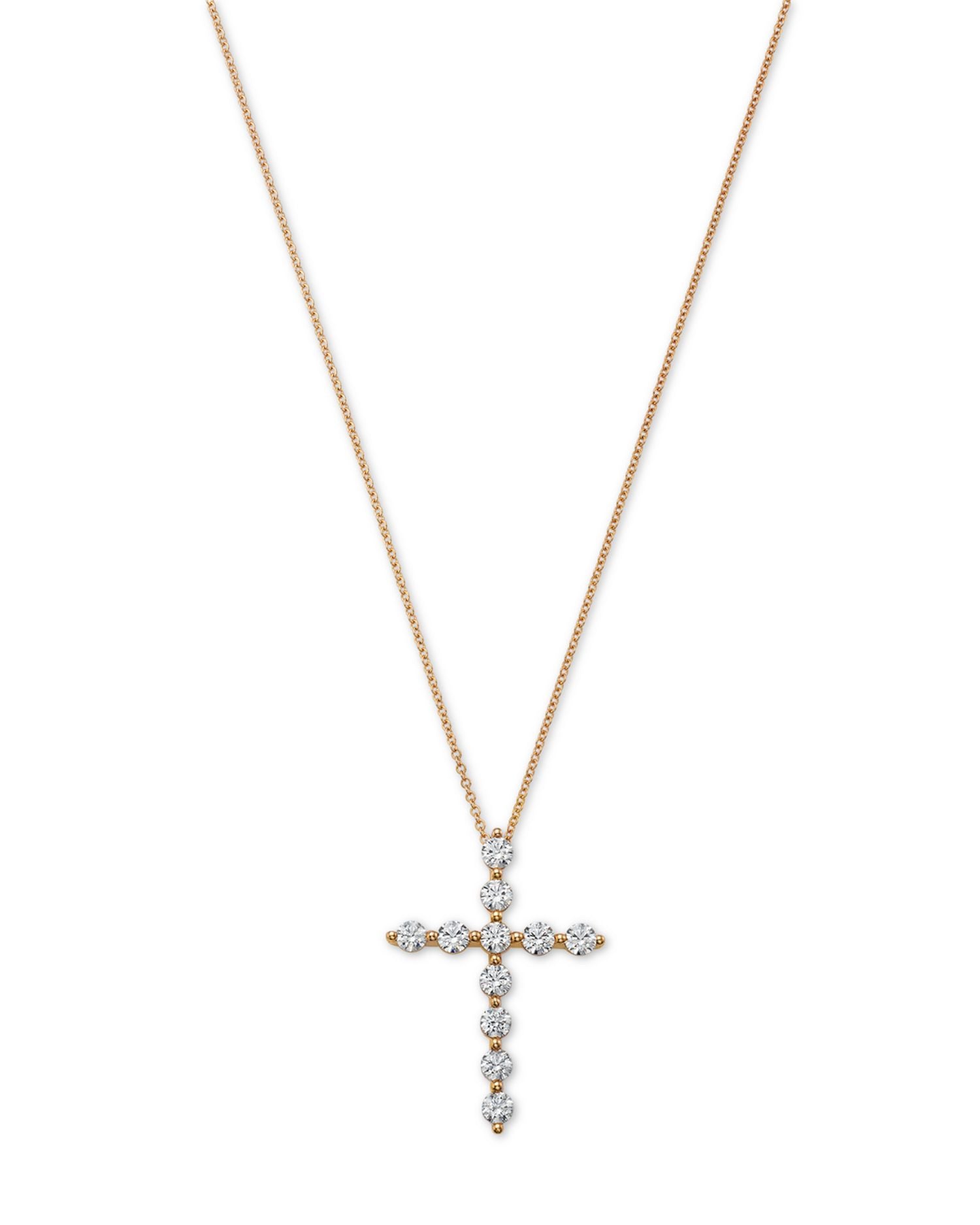 Diamond Cross Pendant Necklace in 14K Yellow Gold, 1.50 ct. t.w.